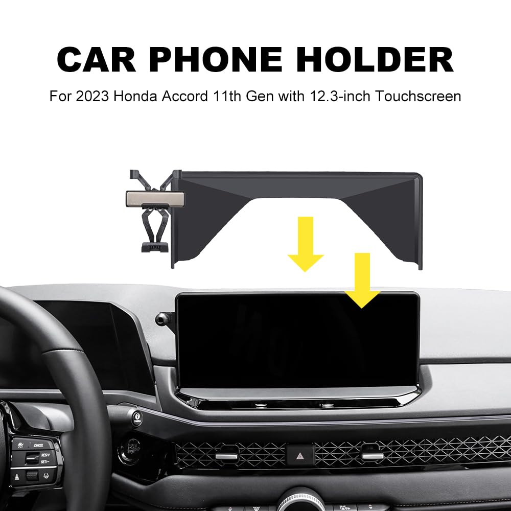 Kyostar Car Phone Holder Mount for 2023 Honda Accord 11th Gen - Compatible with 12.3-inch Touchscreen | Auto Accessories & Interior Decoration | Perfect for Hands-Free Navigation & Safe Driving