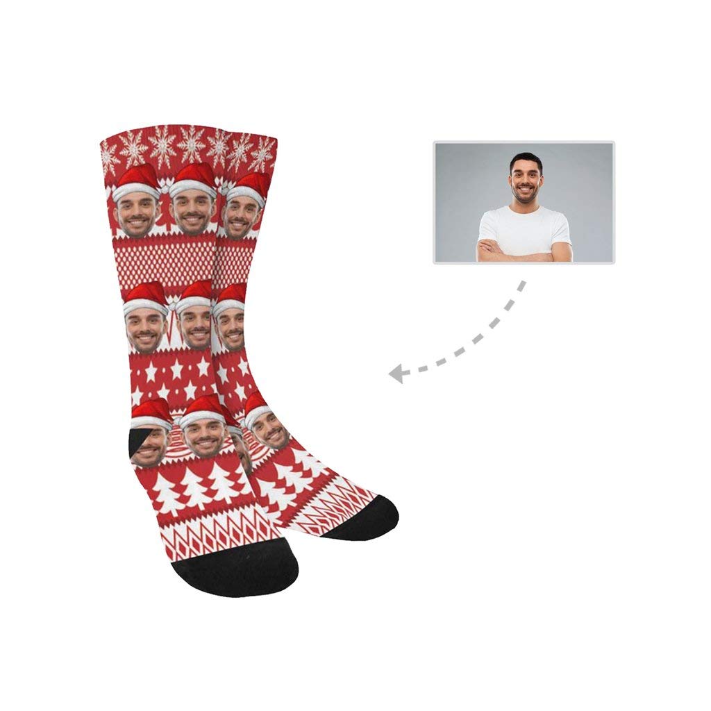 Custom Photo Socks for Men & Women - Personalized Face Socks with Your Picture - Unique Christmas Gift for Couples, Family & Friends - Great for Holidays, Birthdays & Special Occasions