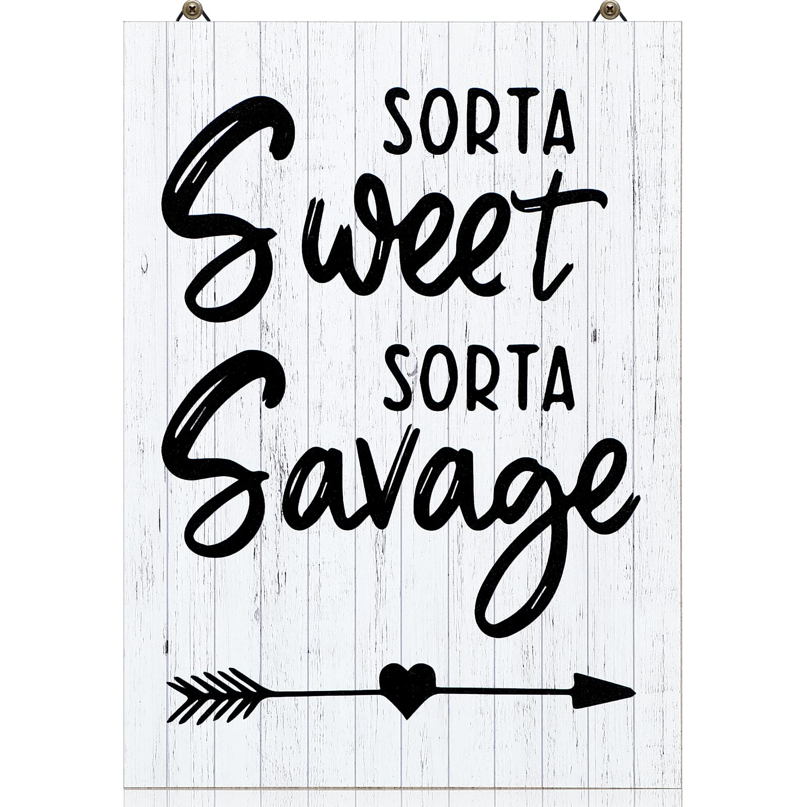 Yalikop Sweet Sorta Sign Wooden Wall Decor for Teen Girls - Aesthetic Bedroom Decorations, Cute Table Decor, Black & White Room Decor for Teenager Room Ideas & Gifts