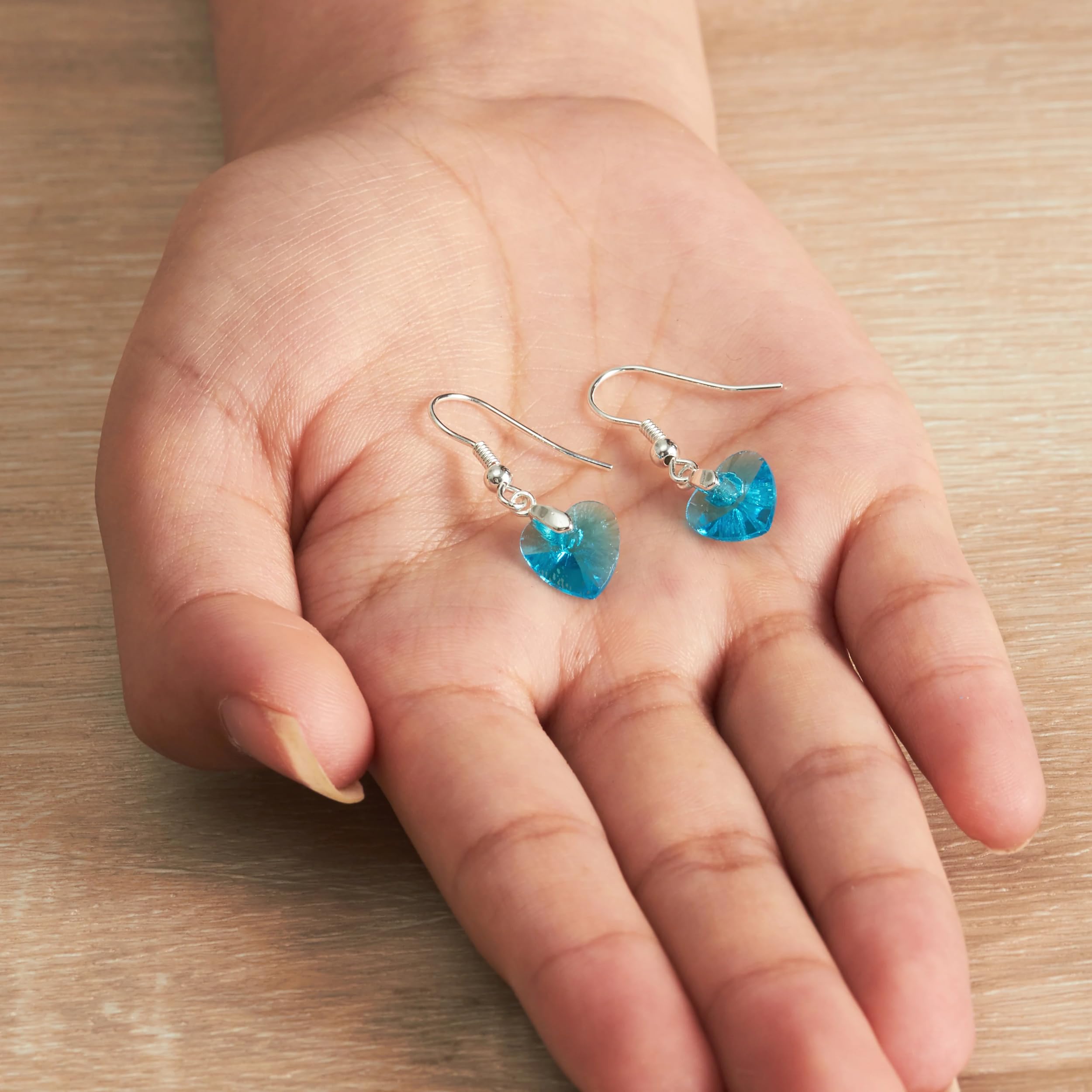 Philip Jones Sterling Silver Aquamarine Earrings with Zircondia® - Perfect for Weddings & Gifts