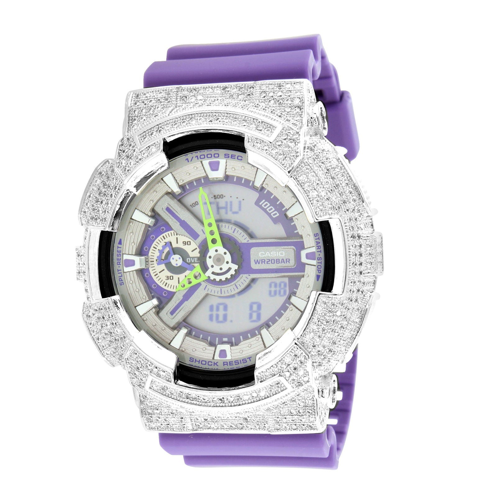 G Shock GA110DN-6A Purple Digital Watch with Custom Bezel - Stylish Sports & Outdoor Activity Timepiece for Men and Women