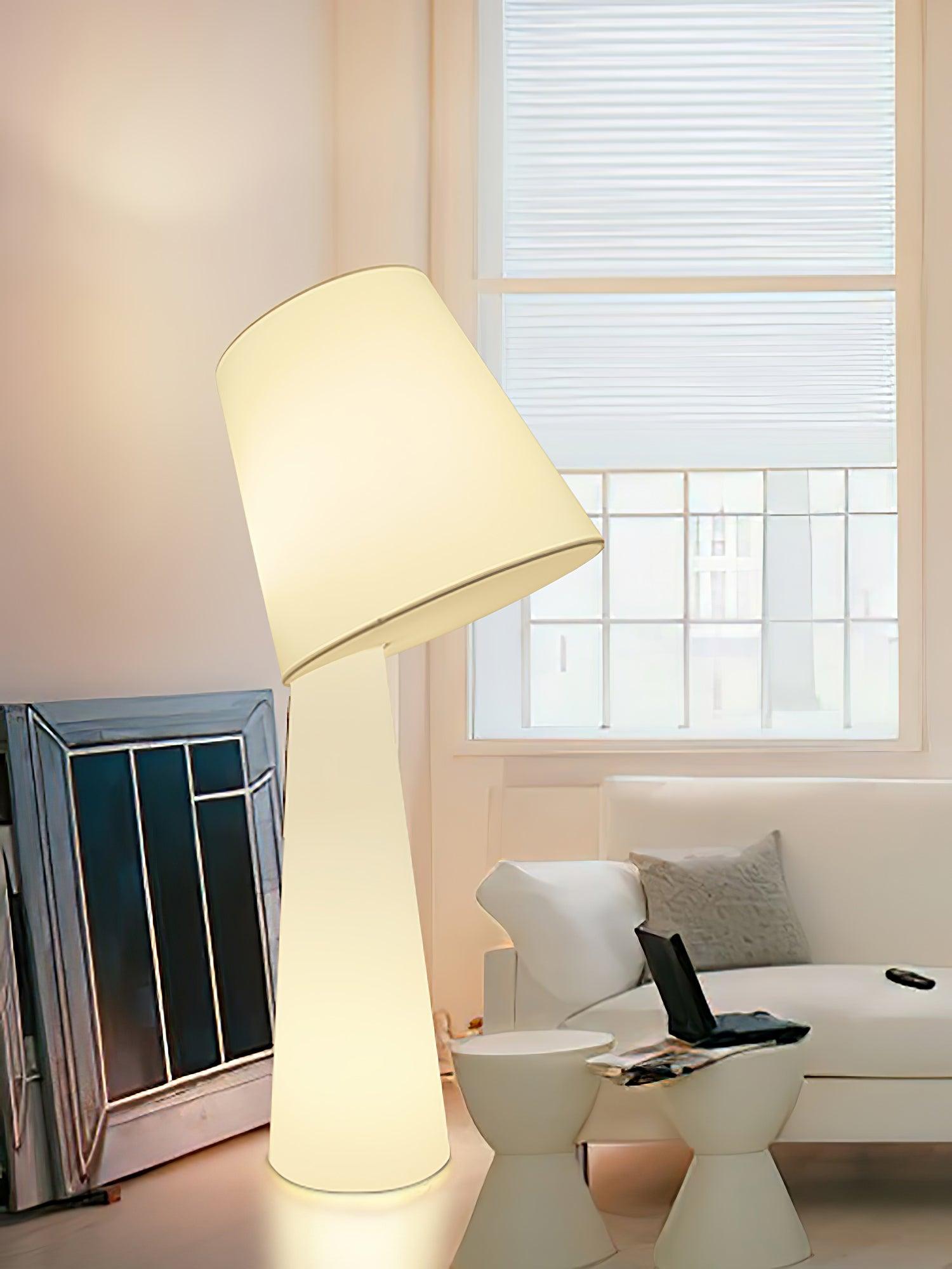 Modern Column Fabric Floor Lamp - Elegant Standing Light for Living Room, Bedroom & Office - Perfect for Reading, Relaxing & Ambient Lighting