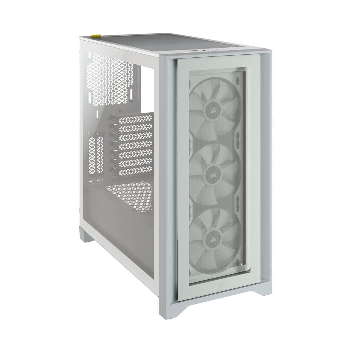 Corsair iCUE 4000X RGB Tempered Glass Mid Tower ATX PC Case - White | High Airflow Design with 3 RGB Fans | Perfect for Gaming & Streaming Setup