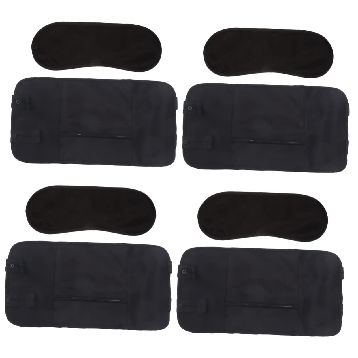 FRCOLOR 4-Piece Castor Oil Pack Set with Essential Oils - Soft Black Wool Fabric for Sleep Support & Relaxation - Perfect for Nighttime Use, Stress Relief & Self-Care Rituals