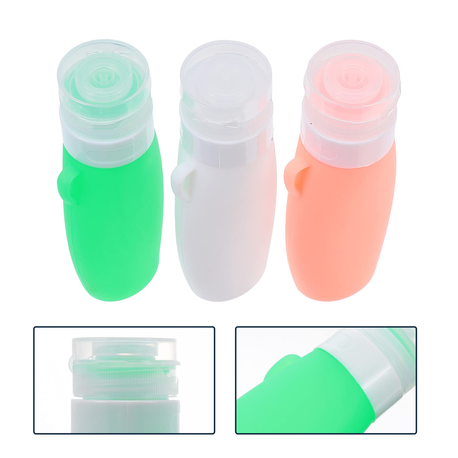 EXCEART Leakproof Silicone Lotion Dispenser - Squeezable Travel Shampoo & Body Wash Bottle - Refillable Cosmetic Container for Makeup, Skincare & Toiletries - Perfect for Gym, Travel & Home Use