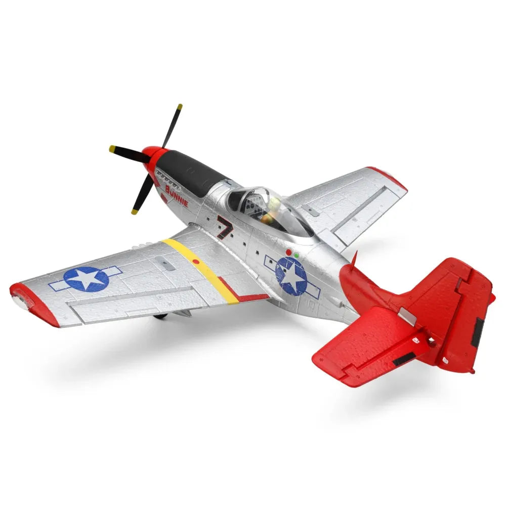 WLTOYS XK A280 560mm P51 Mustang RC Airplane - 2.4GHz 4CH EPP Fighter with 3D/6G System & LED Lights - Ready to Fly (RTF) - Perfect for Outdoor Flying, Aerial Stunts, and RC Hobby Enthusiasts