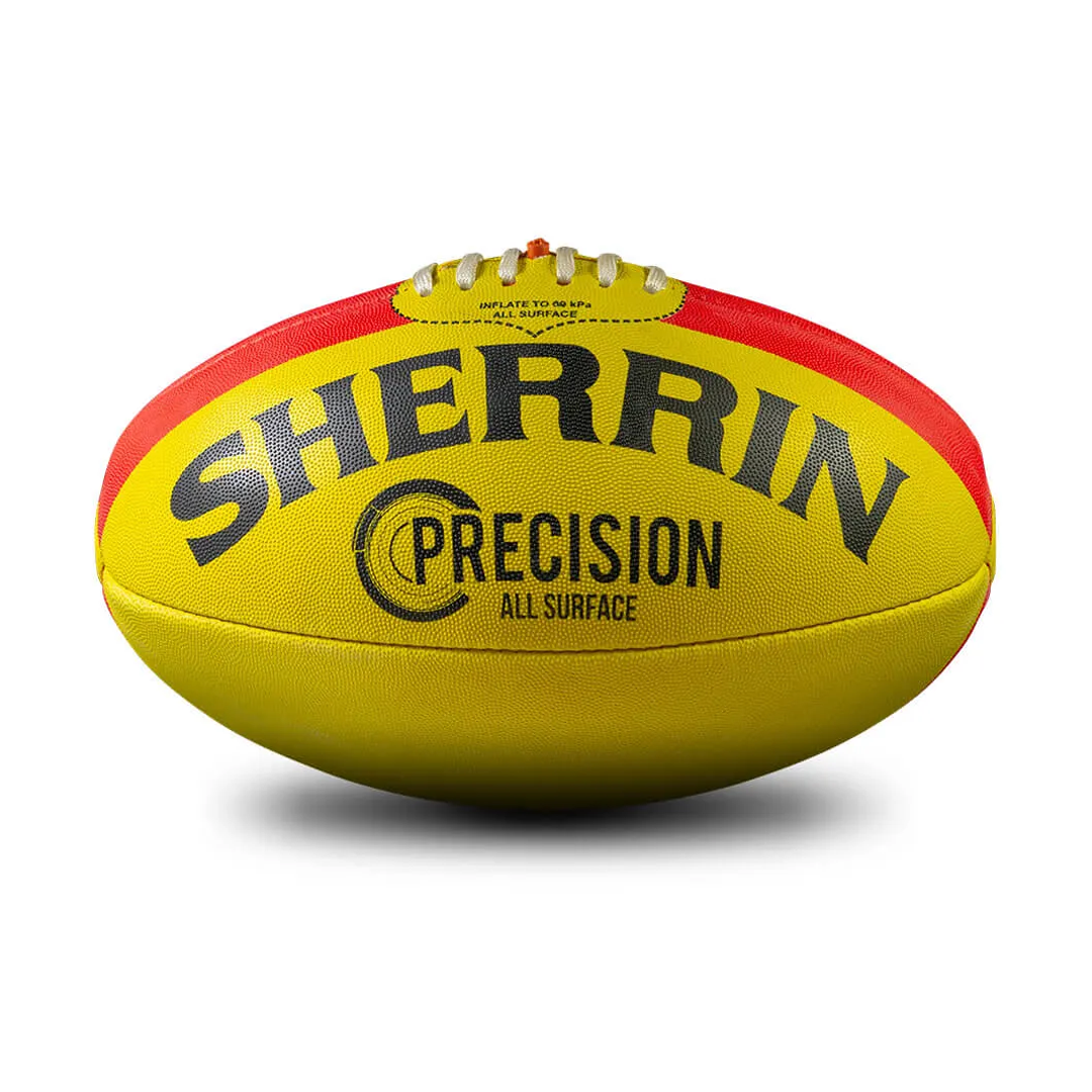 Sherrin Precision All Surface Football - Official Size & Weight for Training & Matches - Perfect for Grass, Turf & Indoor Play