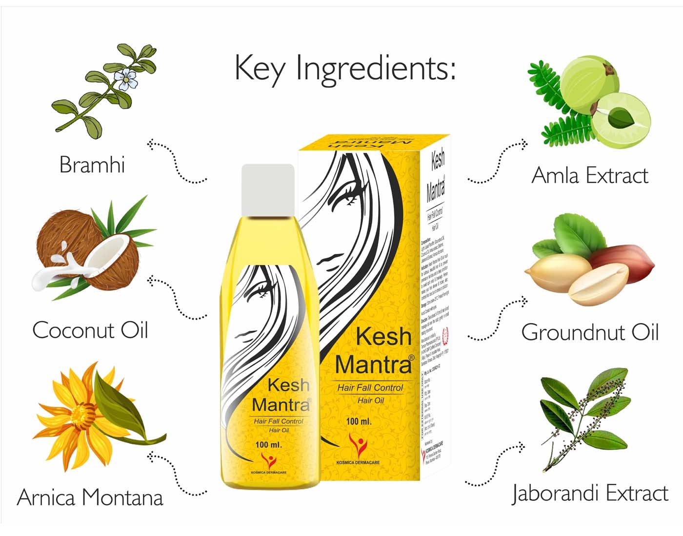 Kesh Mantra Anti Hair Fall Oil 100ml (Pack of 2) - Natural Ayurvedic Hair Growth Treatment for Thinning Hair & Scalp Care - Perfect for Daily Hair Massage & Strengthening Routine
