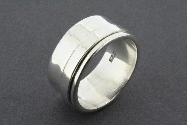 Clean Edge Spinner Ring - Sterling Silver Anxiety Relief Fidget Ring for Stress & Focus - Perfect for Adults & Teens