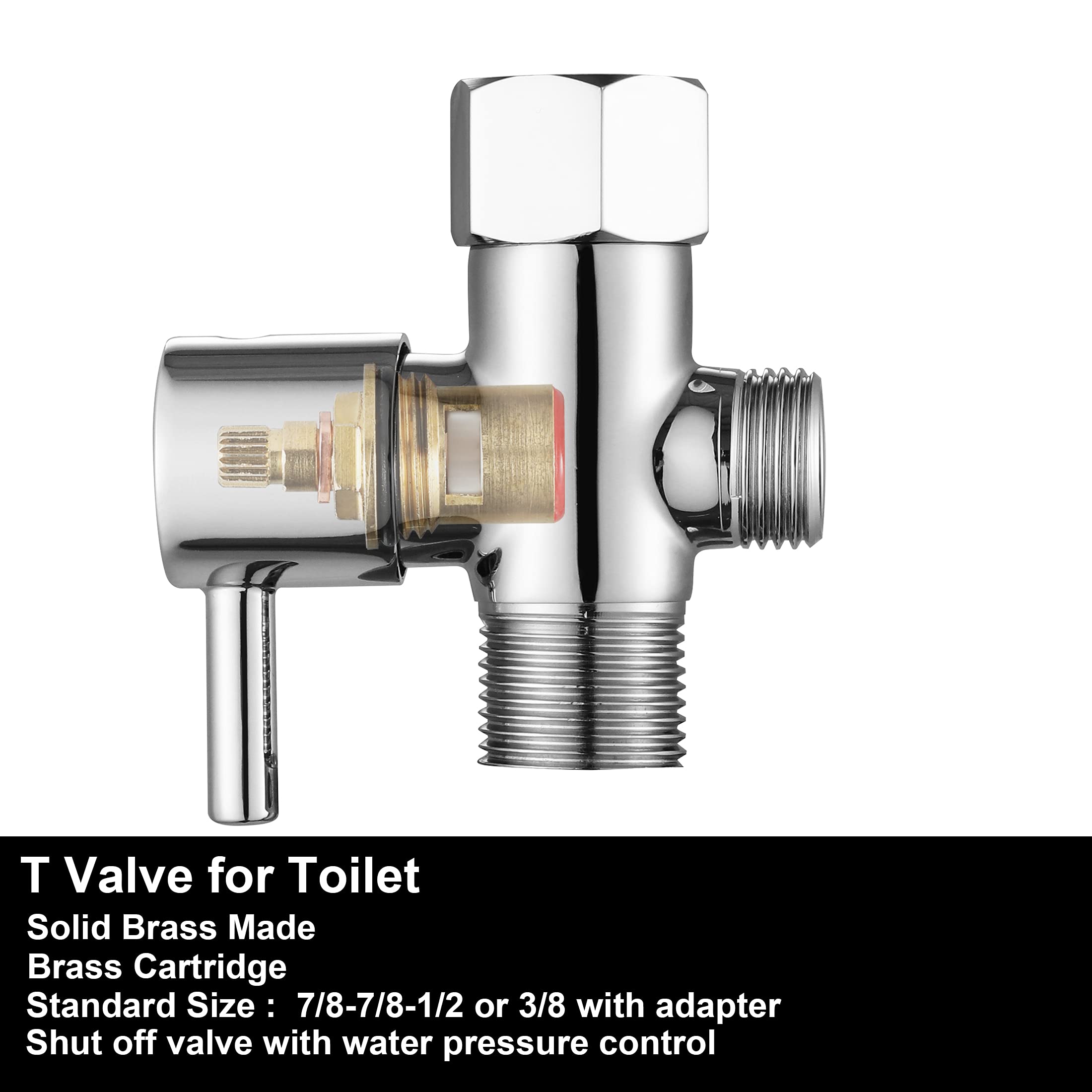 Premium Chrome Bidet T Valve Adapter 7/8