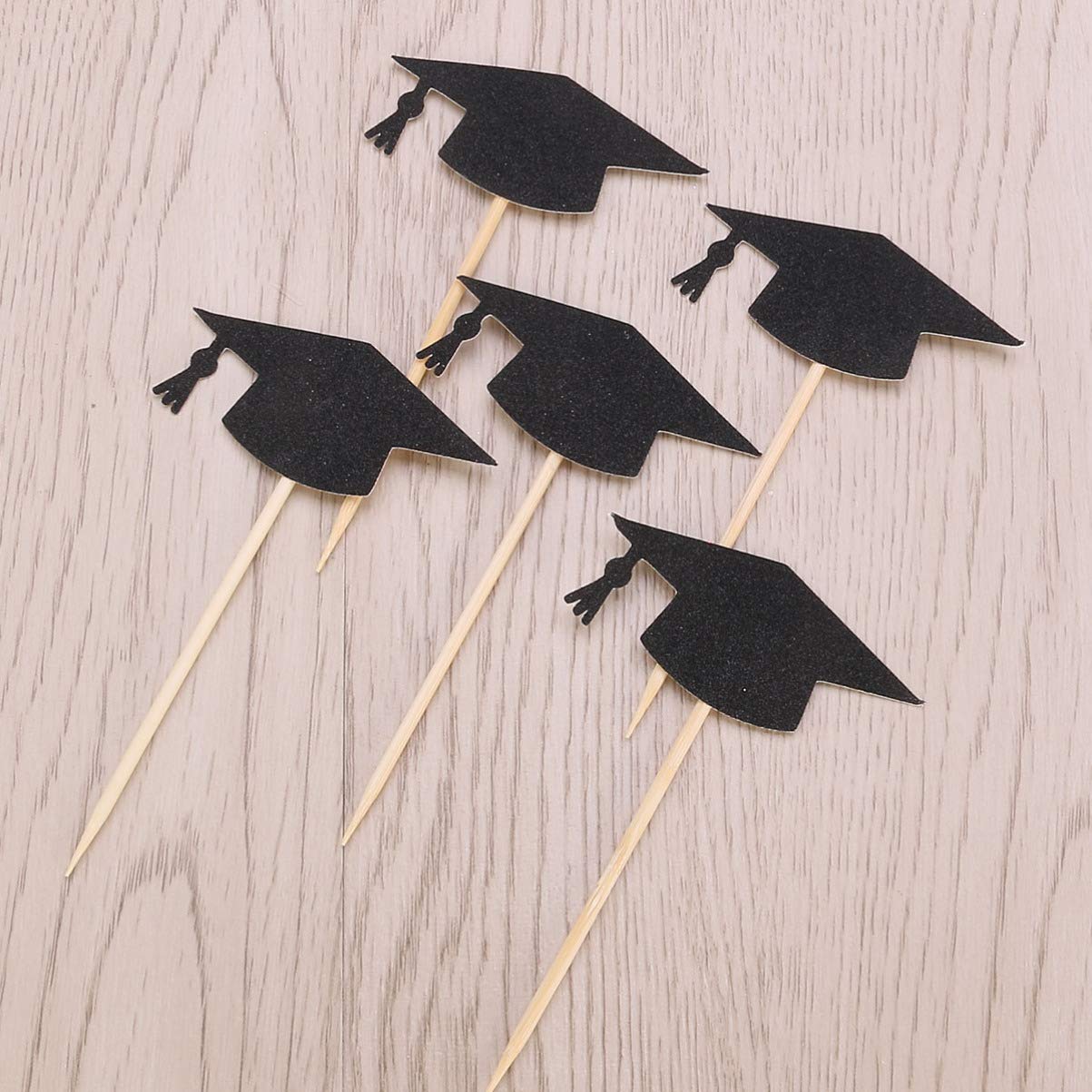 VALICLUD 10pcs Glitter Graduation Cupcake Toppers - Class of 2023 Cake Decorations, Edible Cake Picks for Graduation Party, Birthday, School Celebration (Gold/Silver) - Perfect for Graduation Cakes, Cupcakes, Desserts and Party Decorations