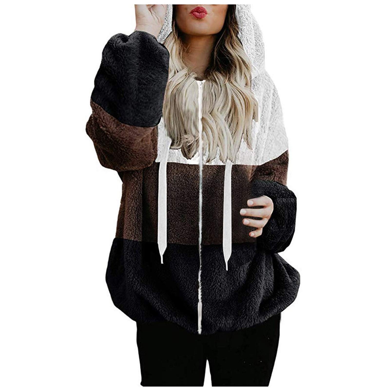 Women's Sherpa Fleece Pullover Quarter Zip Jacket - Soft Fluffy Long Sleeve Hoodie Sweatshirt for Winter Warmth | Perfect for Outdoor Activities, Hiking & Casual Wear