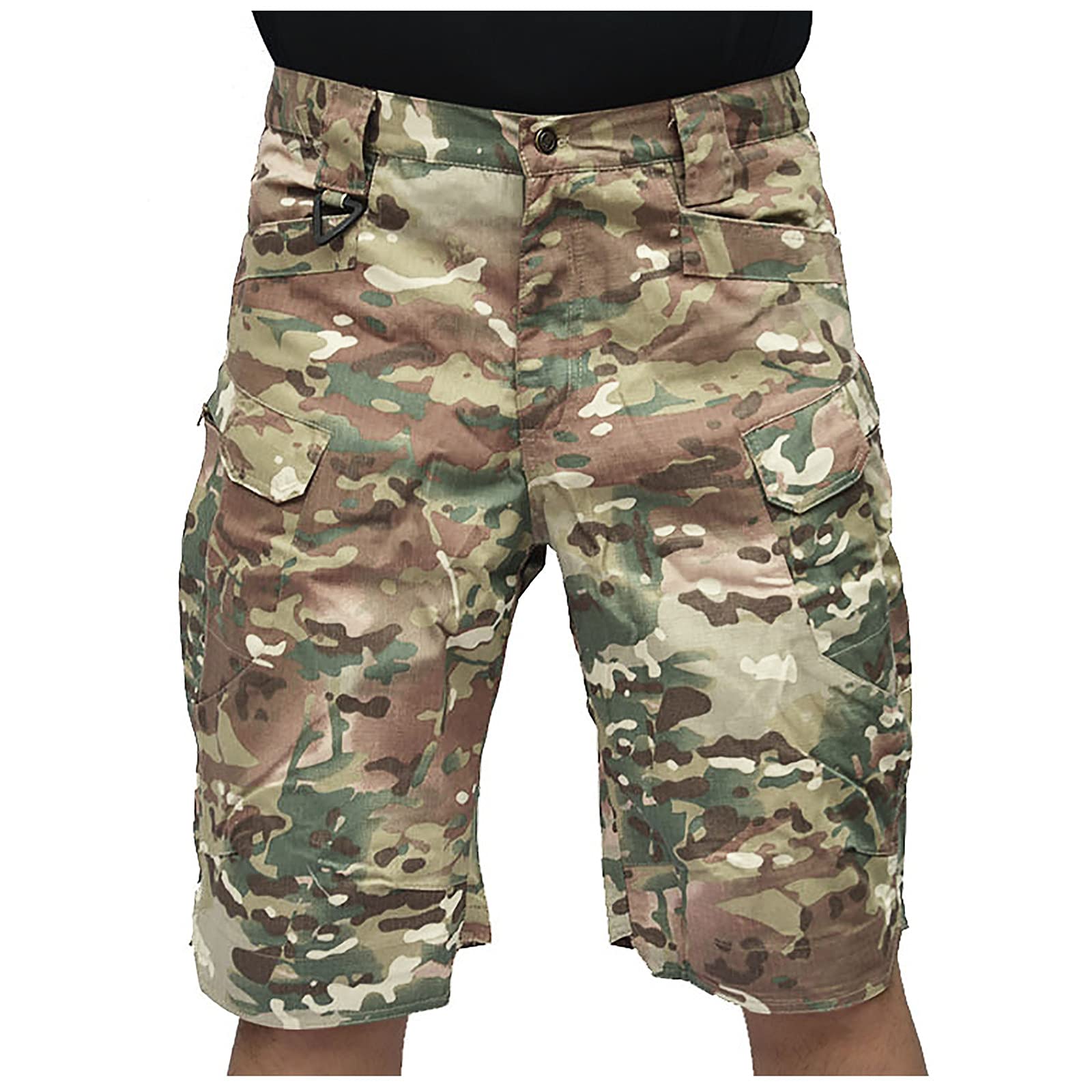 Men's Camouflage Cargo Shorts - Classic Twill Relaxed Fit Workwear Pants for Spring & Summer | Outdoor Hiking, Camping & Casual Wear