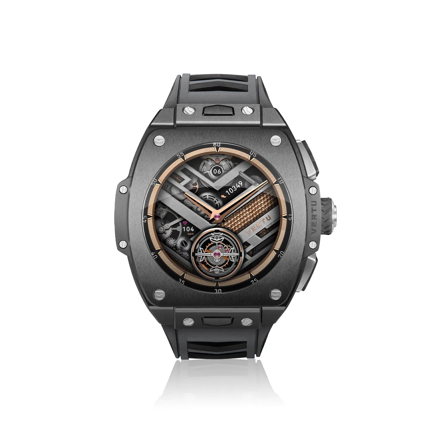 VERTU GRAND Luxury Smartwatch for Men - Black Ceramic Case with Diamonds | Fitness Tracker, Heart Rate Monitor | Perfect for Business & Formal Occasions