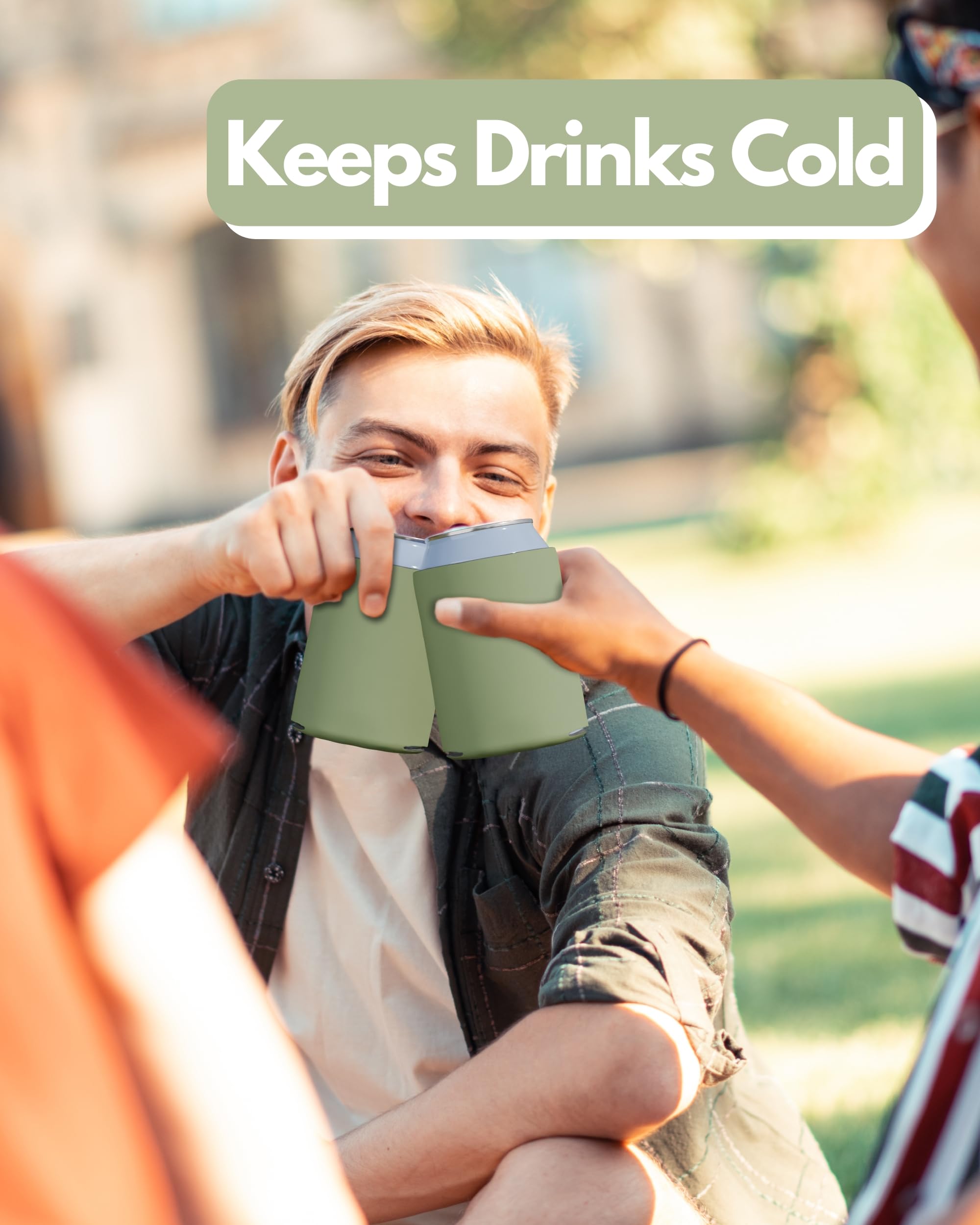 200 Pack Customizable Sublimation Can Cooler Sleeves - Extra Thick Collapsible Beer & Champagne Insulators for Parties, Weddings & Outdoor Events | Bulk Blank Can Coolers for Beverages by PartyPrints