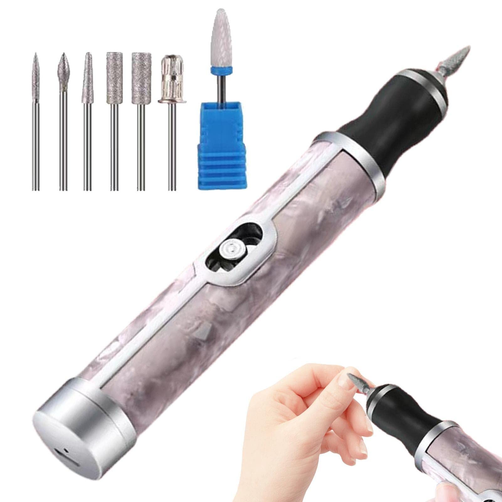 Aoren Professional Cordless Electric Nail Drill - Rechargeable Nail File & Manicure Kit for Thick Nails, Calluses & Acrylics | At-Home Salon Pedicure, DIY Nail Art & Professional Nail Care