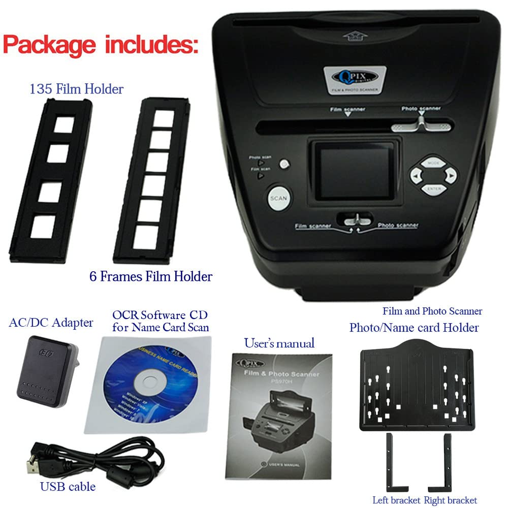 16MP Digital Film & Slide Scanner - Convert 35mm/135 Negatives & Slides to Digital Files - Perfect for Archiving Old Photos, Digitizing Family Memories & Professional Photography Projects
