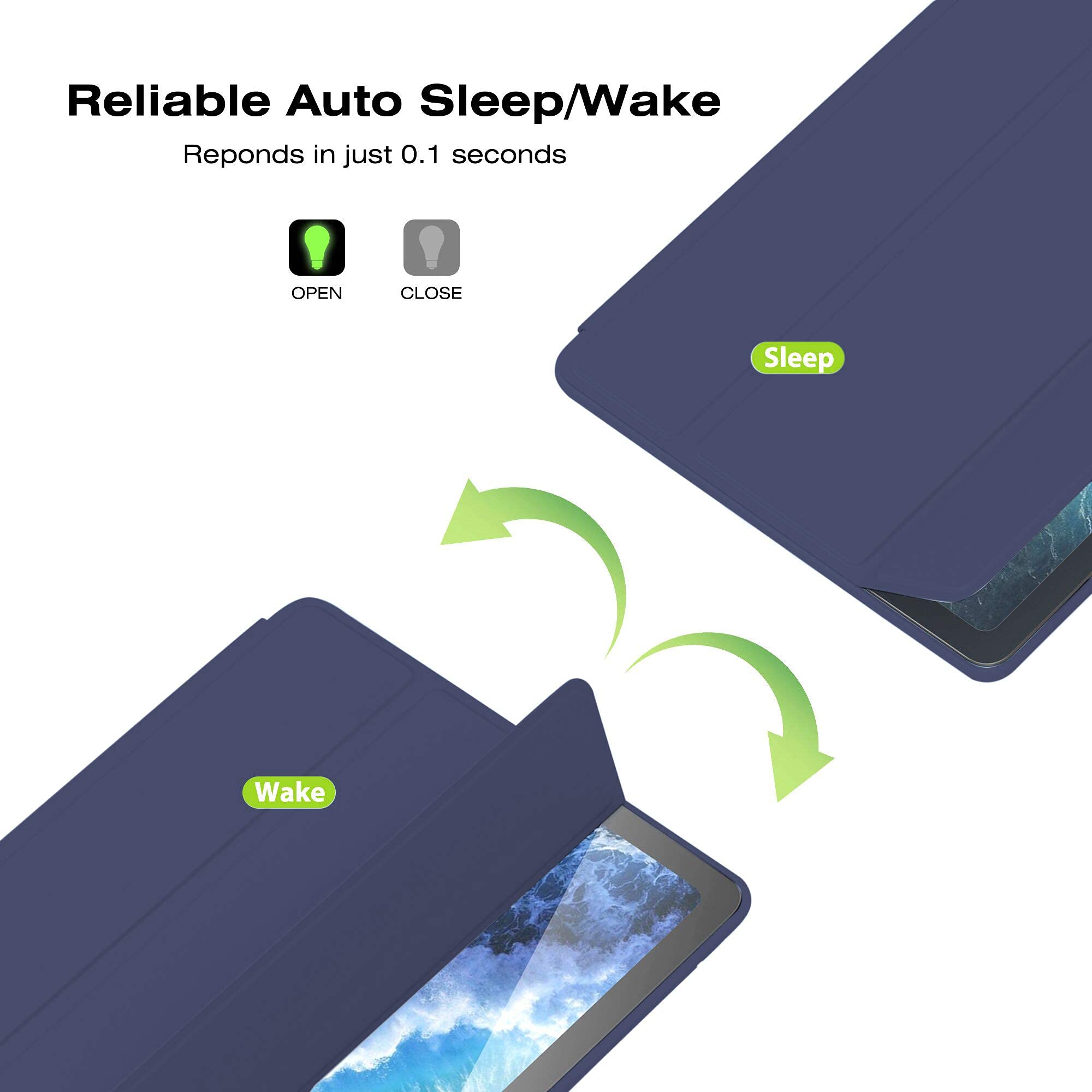 Ultra Slim iPad Air 3 Case (2019) & iPad Pro 10.5 Case (2017) - Soft TPU Back Cover with Pencil Holder & Auto Sleep/Wake | Full Body Protection Smart Case in Navy Blue | Perfect for Work, Travel & Everyday Use