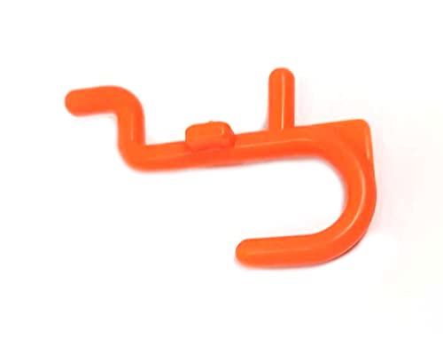 JSP Manufacturing 50-Pack Orange Plastic J-Style Pegboard Hooks - Non-Locking Tool Storage Hooks for Garage, Workshop & Craft Organization - Pegboard Accessories for Tools, Utensils & Supplies
