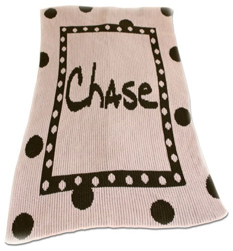 Butterscotch Blankees Large Polka Dot Personalized Baby Stroller Blanket - Soft Name Embroidered Blanket for Newborns, Infants & Toddlers - Perfect for Strollers, Car Seats, Cribs & Nursery Decor