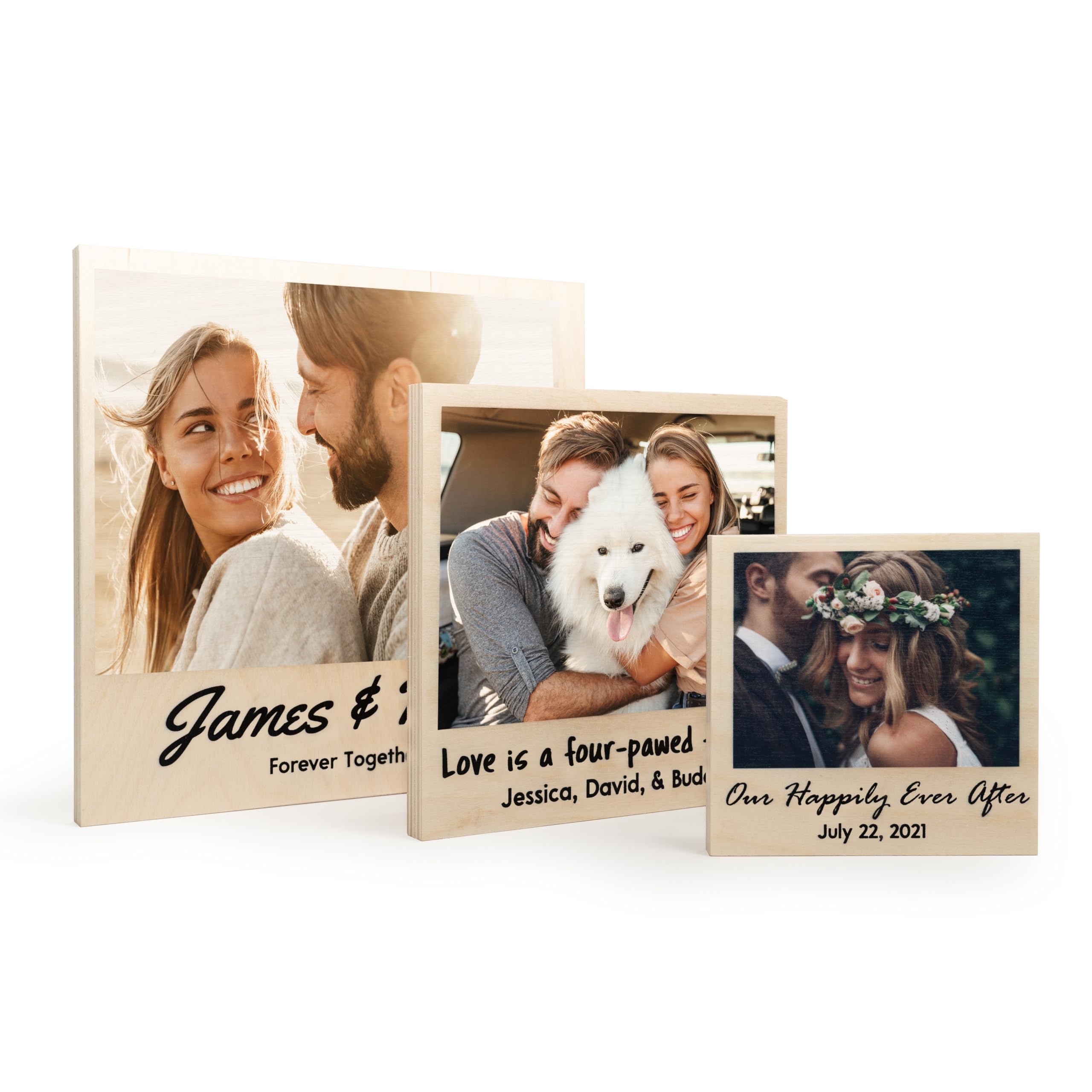 Personalized Photo Plaque for Couples - Customize with Your Own Picture - 3 Size Options - Romantic Gift for Boyfriend or Girlfriend - Perfect for Anniversaries, Weddings & Valentine's Day