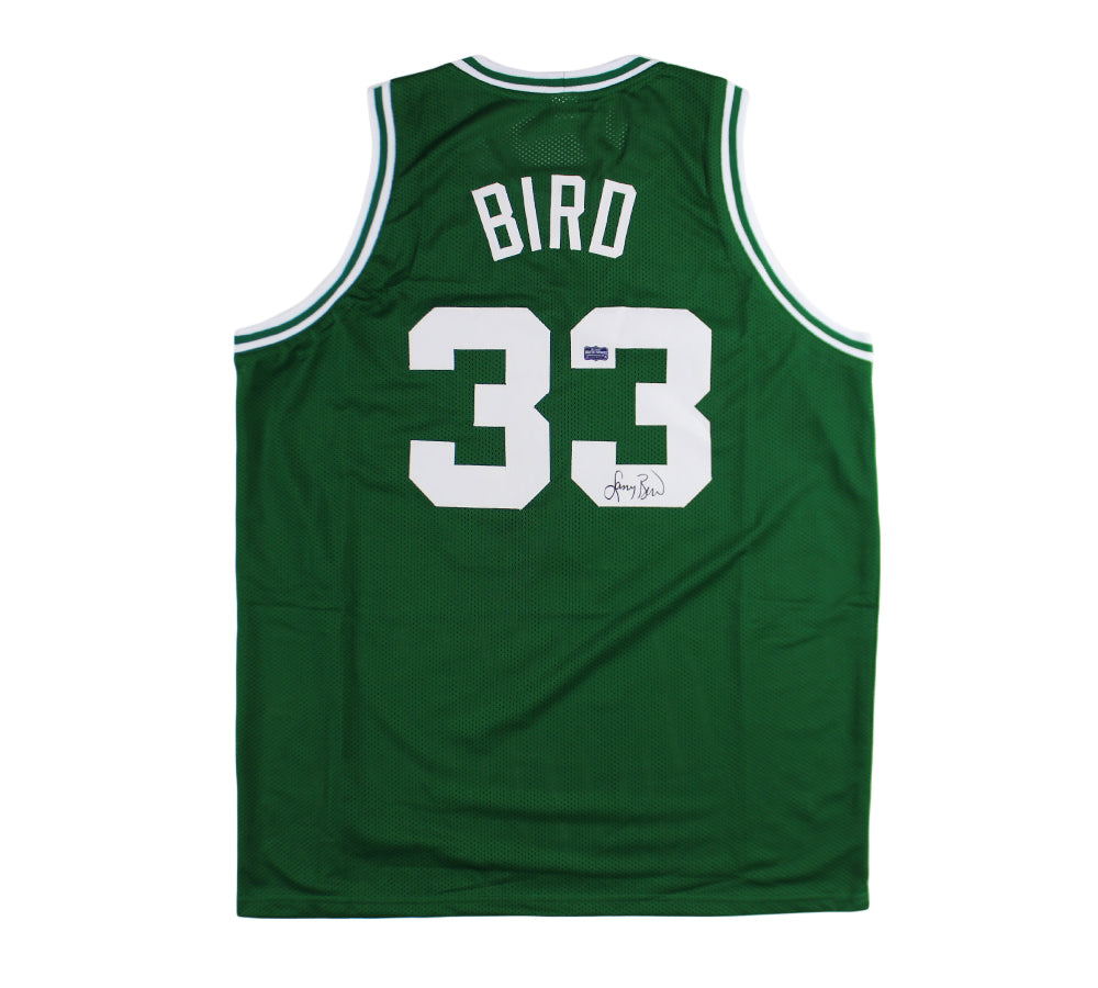 Larry Bird Autographed Boston Celtics Green Custom Jersey - Authentic Signed NBA Memorabilia for Collectors & Fans - Perfect for Display, Gifting, and Sports Memorabilia Collections