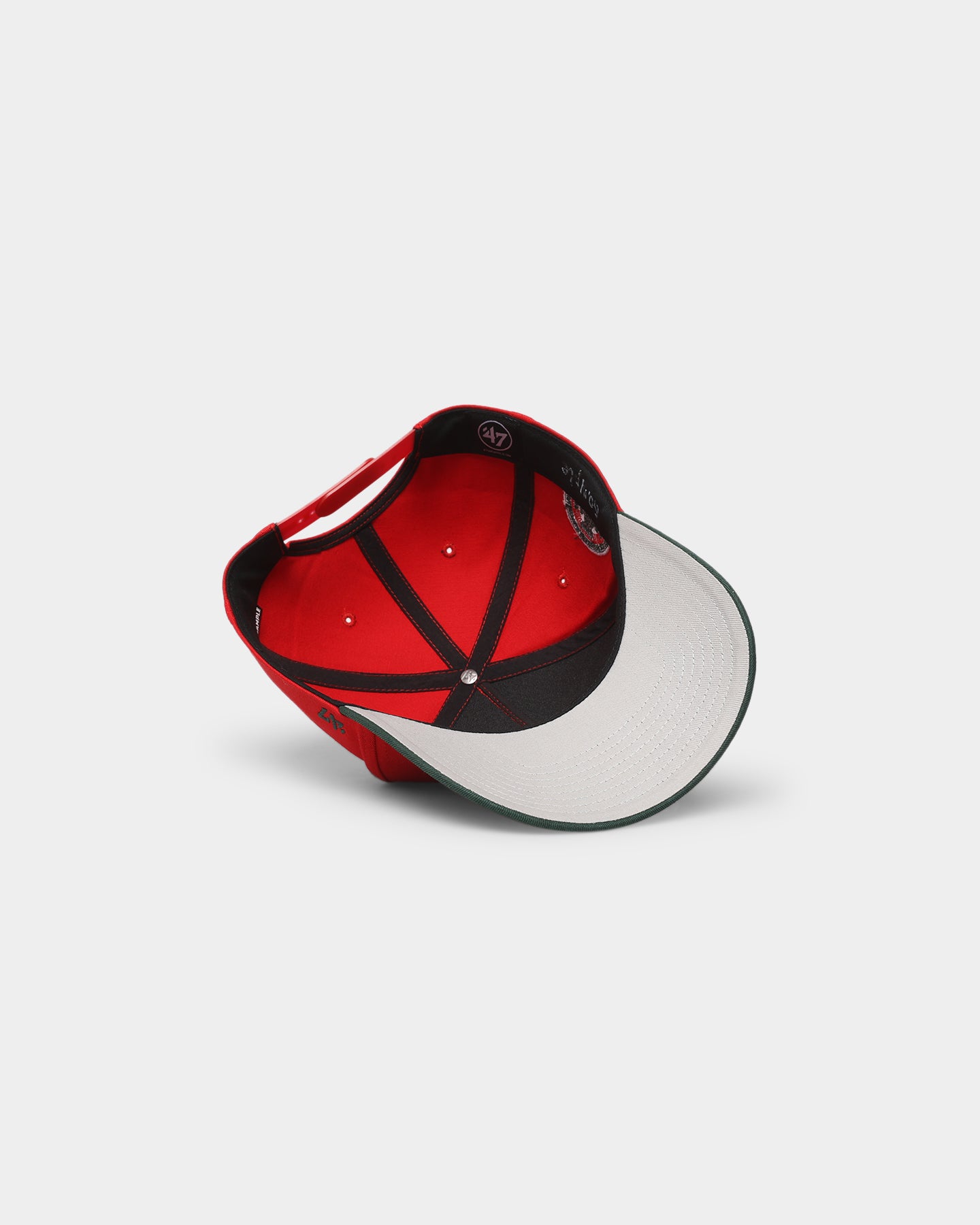 47 Brand New Jersey Devils 'Scarlet Pines' MVP DT Snapback Cap - Red/Dark Green Adjustable Hat for Men - Perfect for Game Day, Sports Events & Casual Wear