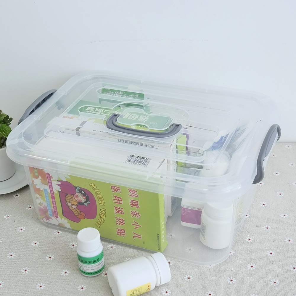 Kekow 2-Pack Clear Plastic Storage Containers with Secure Latch Lids - 8 Liter Airtight Food Storage Bins for Kitchen Pantry Organization, Meal Prep & Office Supplies