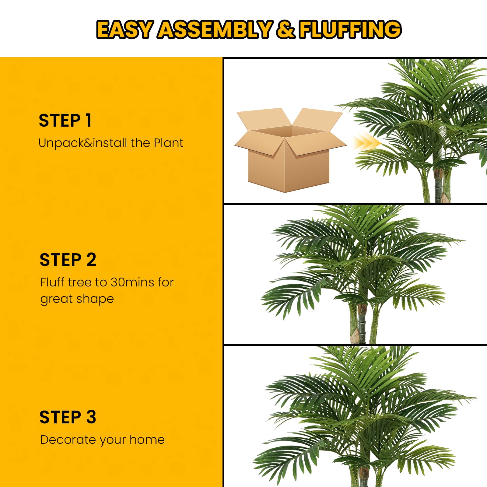 4FT Artificial Palm Tree 2-Pack - Realistic Fake Palm Plants for Home, Living Room, Front Porch, Patio, Pool & Office Decor - Perfect Housewarming Gift - Ideal for Tropical Themed Parties, Beach Weddings & Vacation Rental Styling