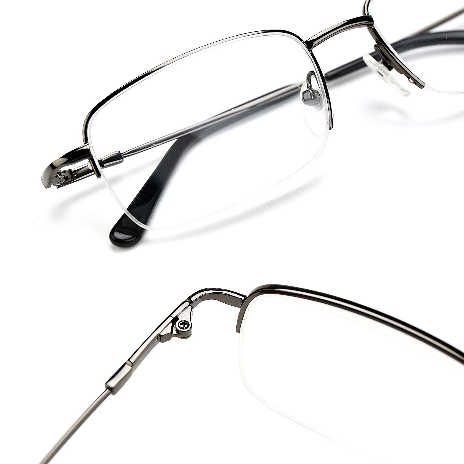 Progressive Multifocal Computer Reading Glasses for Men - Blue Light Blocking, Memory Metal Frame, Anti-Fatigue Eyewear - Perfect for Office Work, Gaming & Screen Time