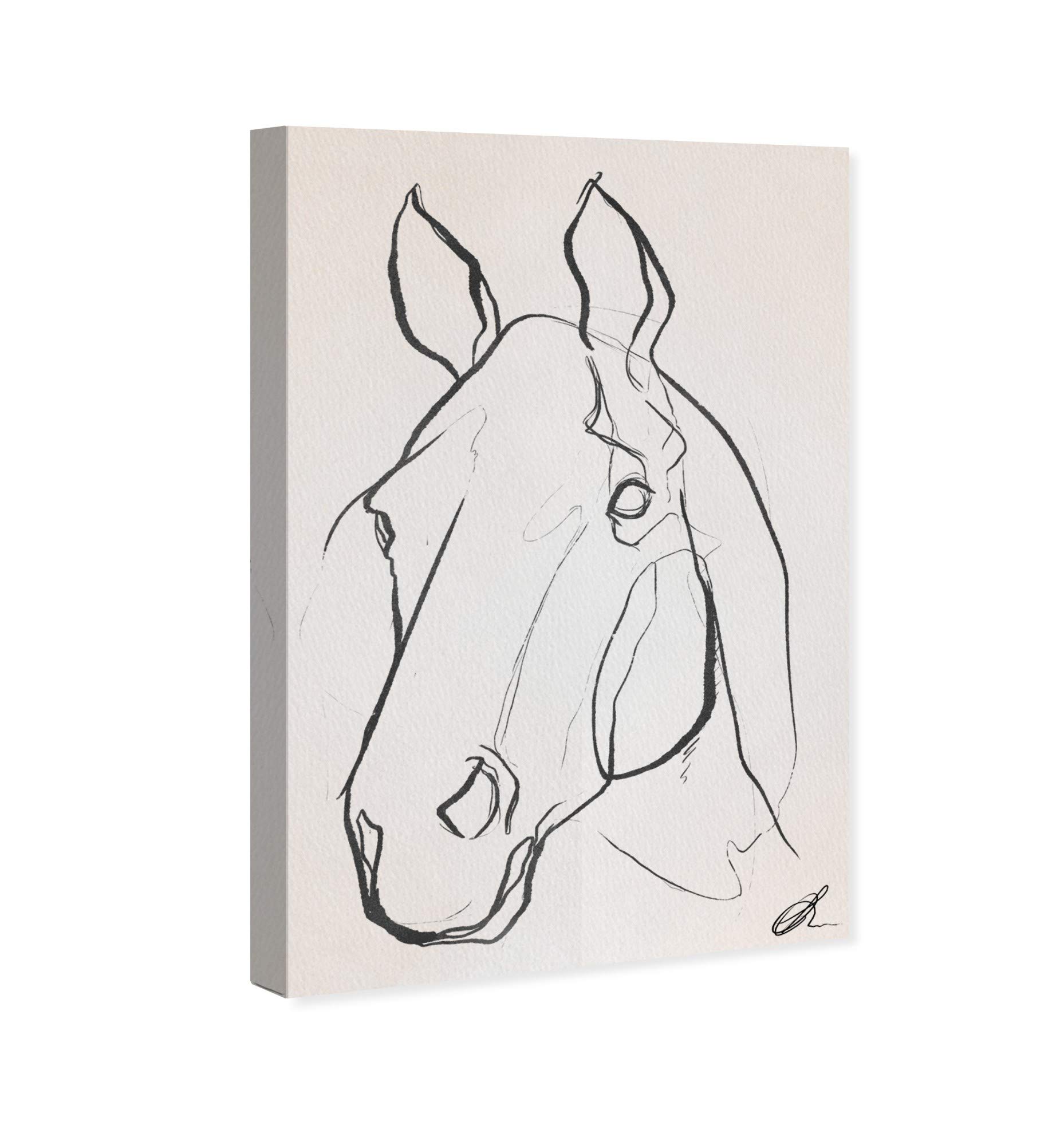 Stallion Sketch III Wall Art Canvas Print - 24x36 Inches Black & White Horse Painting - Modern Home Decor for Living Room, Bedroom, Office - Premium Animal Artwork by Oliver Gal Artist Co.