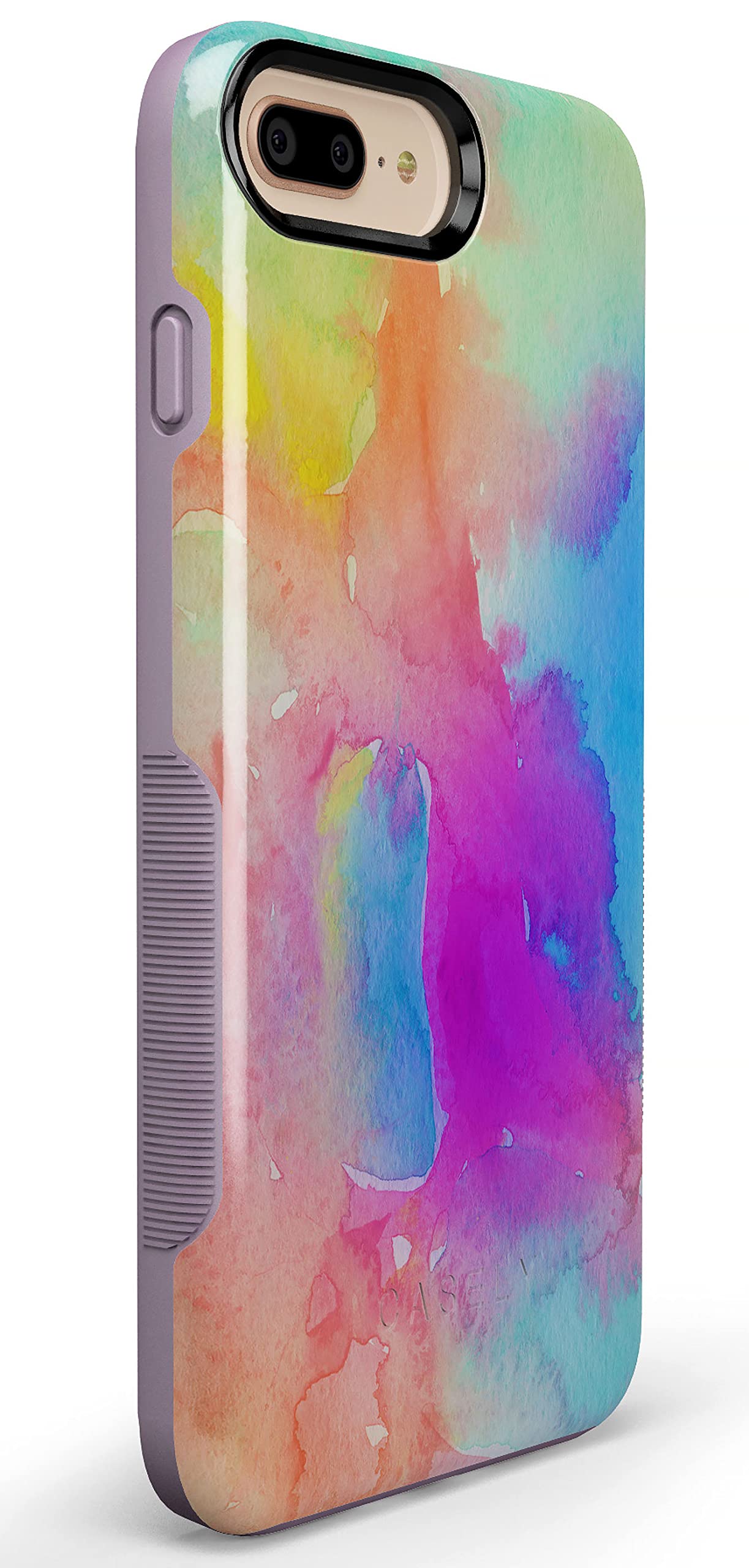 Casely iPhone 6/7/8 Plus Case - Cute Rainbow Marble Phone Cover | Protective Slim Fit Shockproof Case for Women & Girls | Perfect for Everyday Use, Work & School