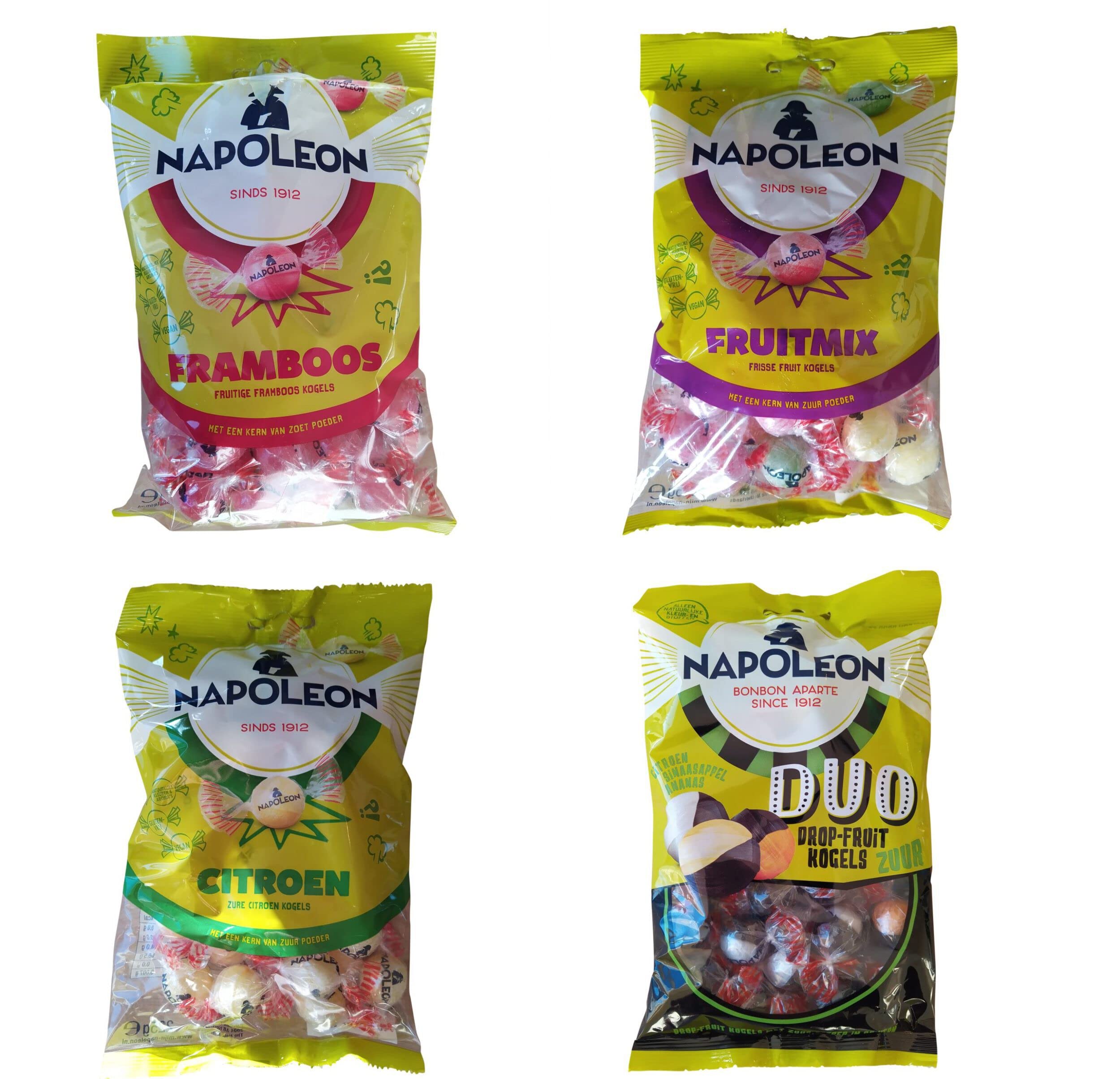 Napoleon Sour Candy Assortment - 4 Bags (29.98oz) | Variety Pack with Lemon, Black & Mixed Flavors | Bulk Sour Candies for Parties, Gifts & Office Snacks