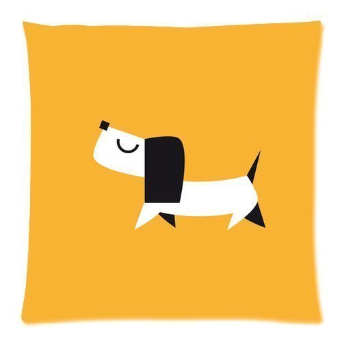 Cartoon Dog Pet Puppy Orange Custom Zippered Pillow Cushion Case 20x20 Inches - Soft Decorative Throw Pillow Cover for Sofa, Bed, Couch (Two-Sided Design)