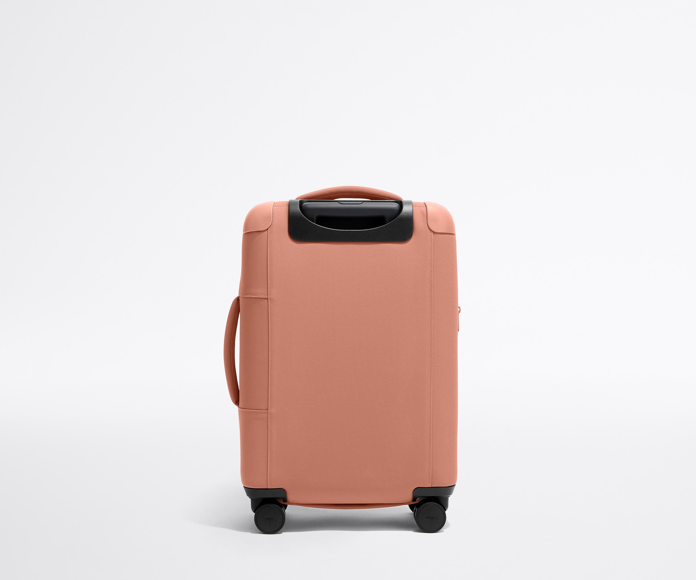 Premium Softside Carry On Luggage in Clay Pink - Lightweight & Spinner Wheels for Travel, Business Trips & Weekend Getaways