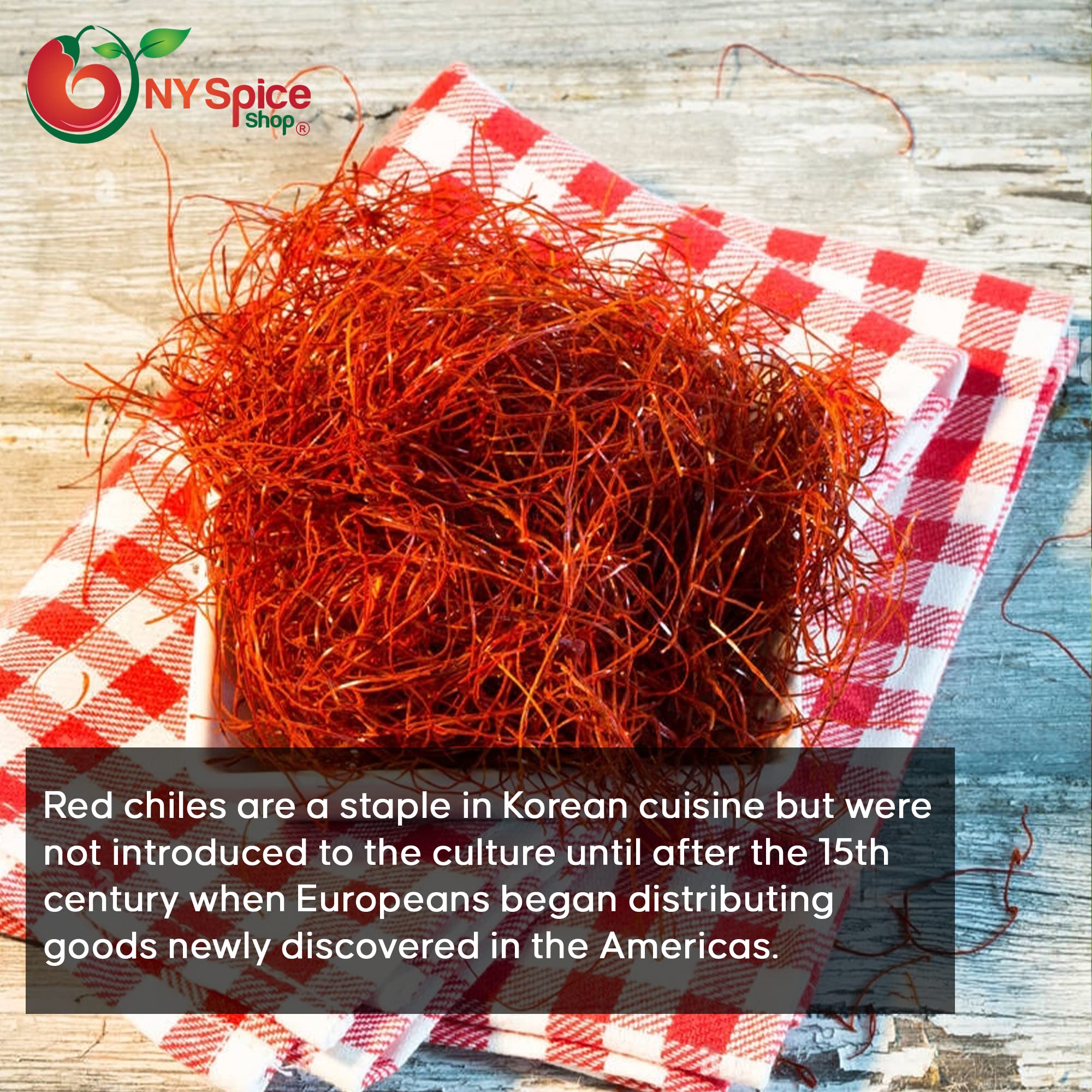 NY SPICE SHOP Premium Shredded Red Chili Threads - All Natural Chile Pepper Garnish for Cooking, Baking & Food Decoration - Gourmet Spice for Soups, Salads & Asian Dishes - 8 Ounce