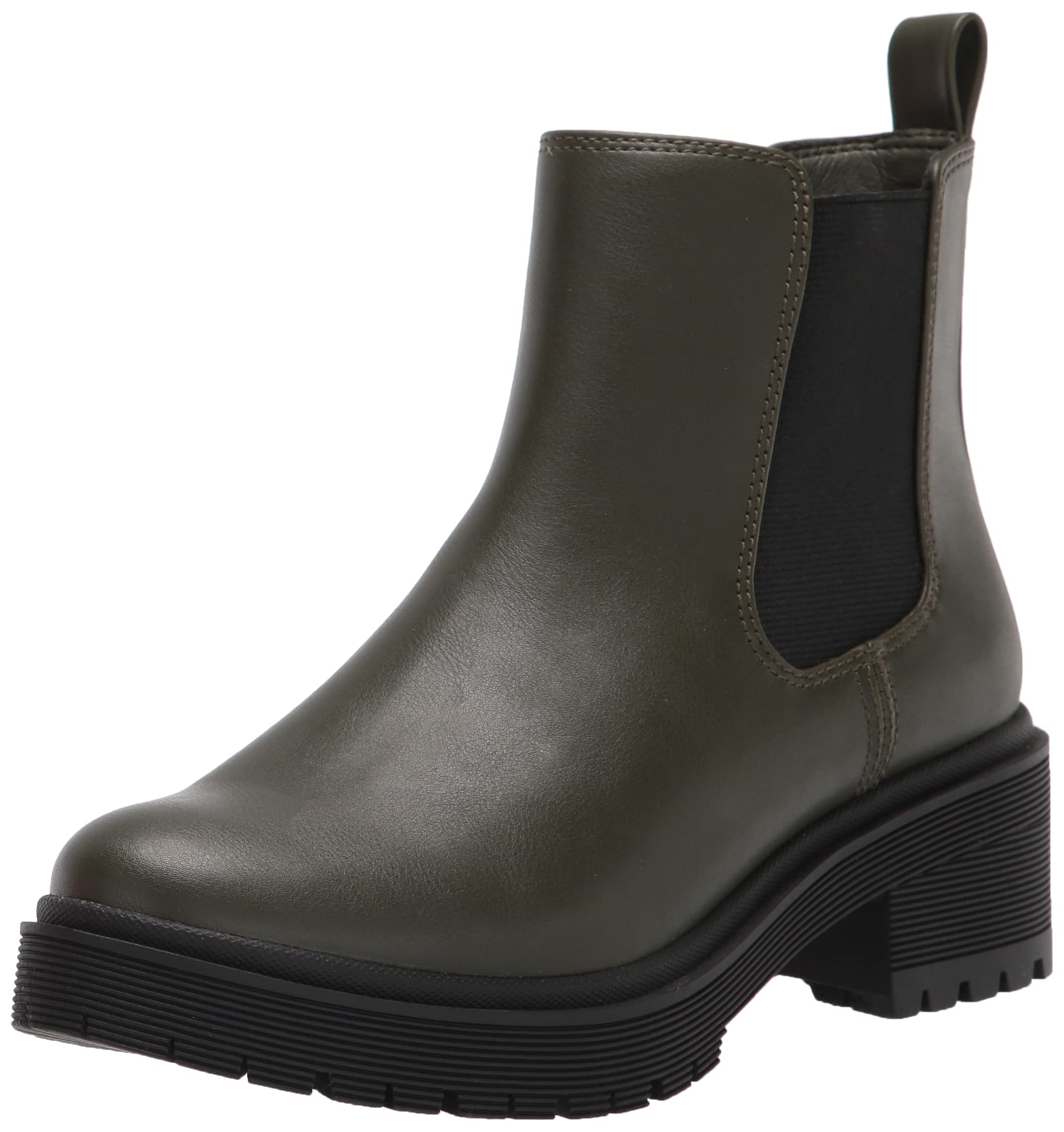 Amazon Essentials Women's Combat Chelsea Boots - Waterproof Ankle Booties for Women, Fashion Slip On Boots with Side Zipper - Perfect for Fall, Winter & Outdoor Activities