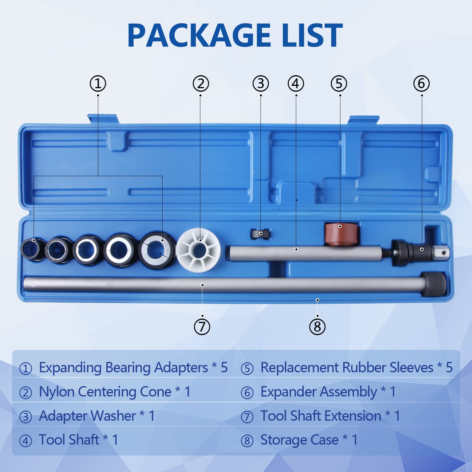 Camshaft Bearing Tool Kit - Engine Cam Bearing Installer & Remover Set with 1-1/8
