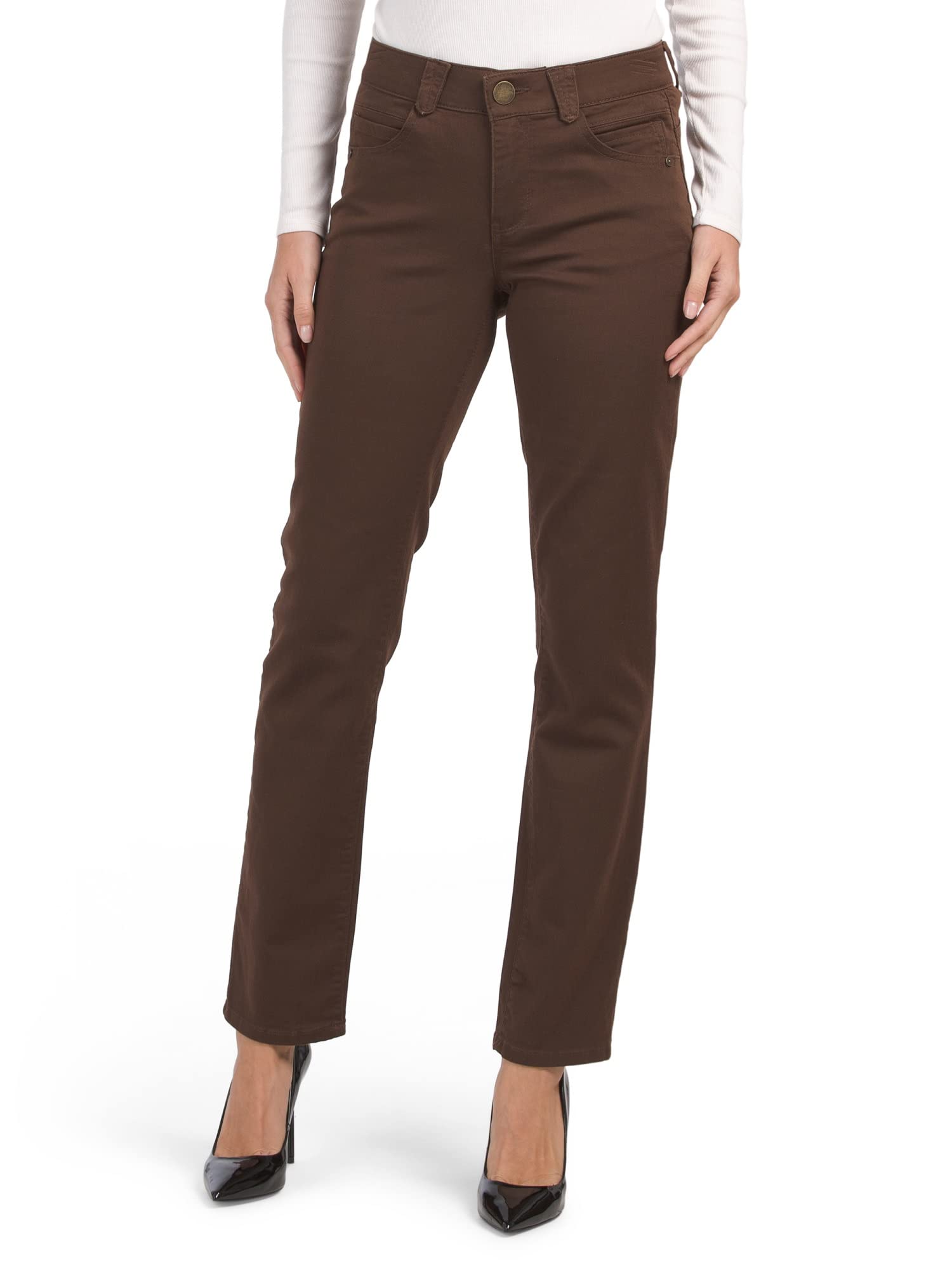 Democracy Women's Ab Solution Straight Leg Jean - Slimming High Waist Denim Pants for Comfort & Style | Perfect for Work, Casual Outings & Everyday Wear