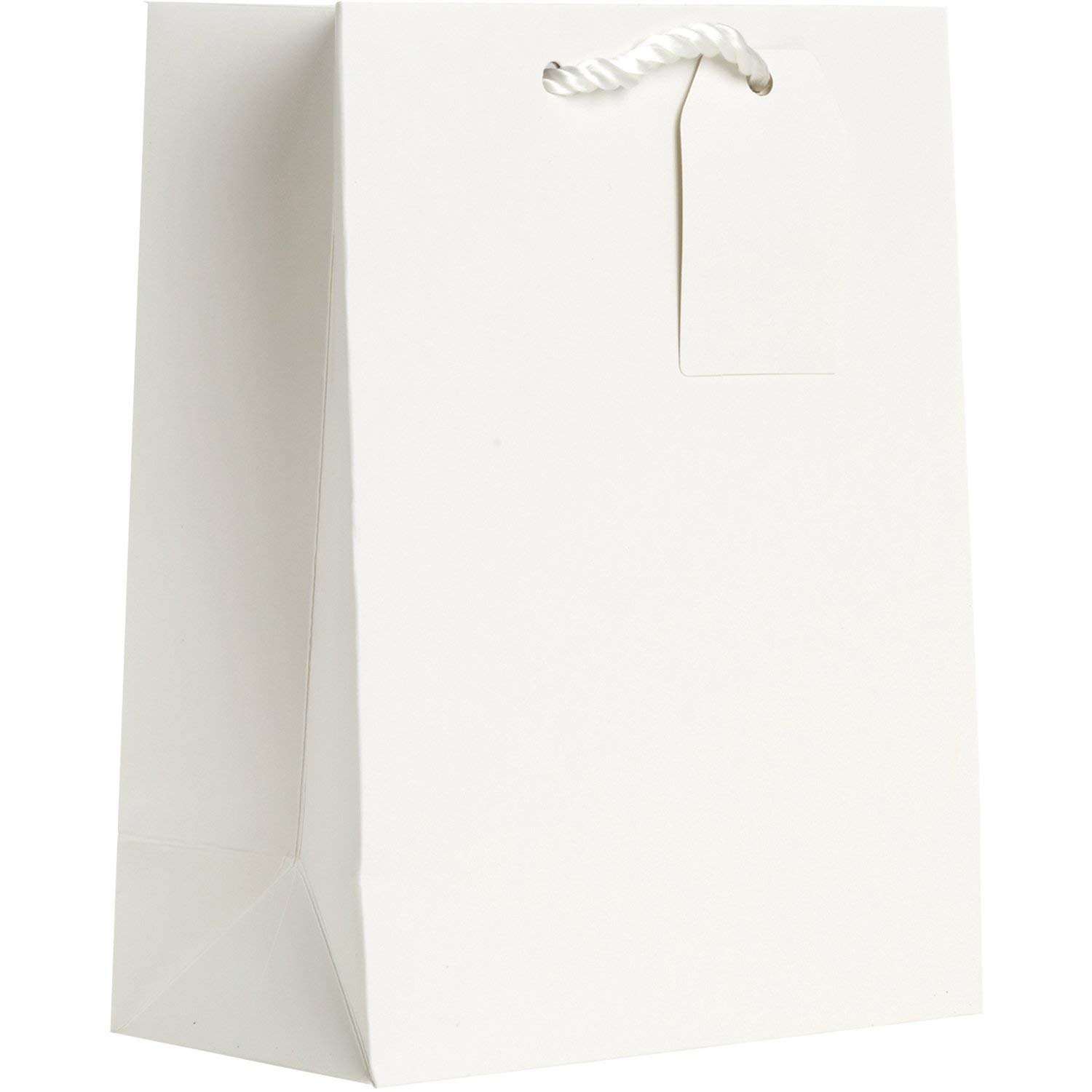 JILLSON & ROBERTS Medium White Matte Gift Bags - 60 Pack | Elegant Party Favor Bags for Weddings, Baby Showers & Birthday Celebrations