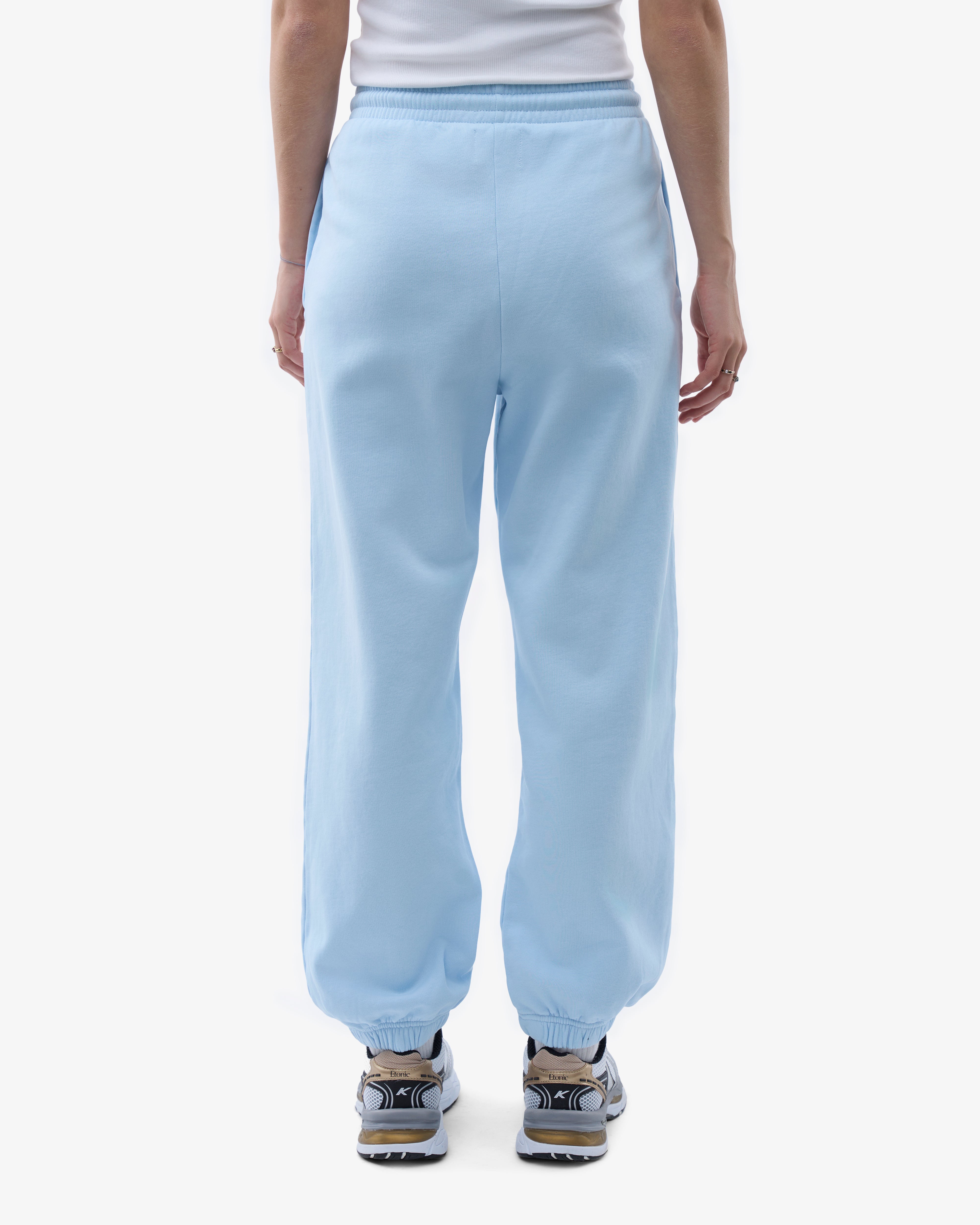 Organic Relaxed Sweatpants for Women - Soft Polar Blue Cotton Lounge Pants - Perfect for Yoga, Home & Casual Wear