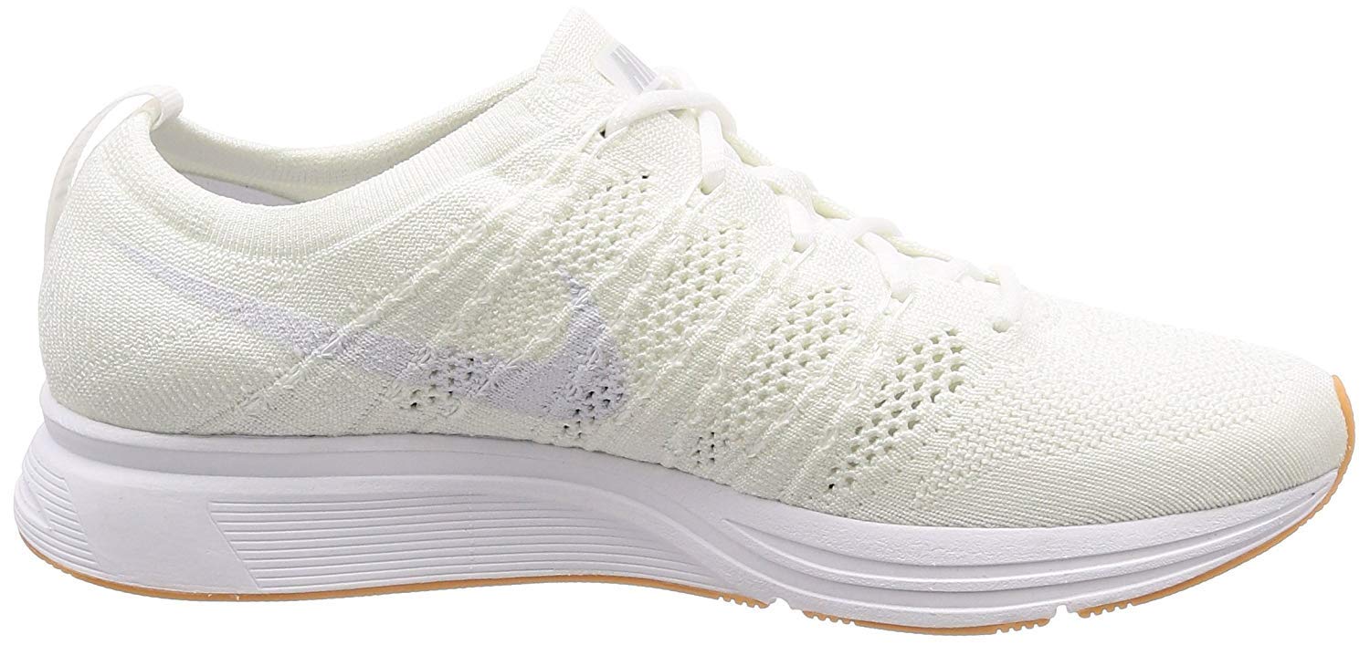 Nike Flyknit Trainer Running Shoes - White & Gum Light Brown - Men's Size 5 | Lightweight Breathable Sneakers for Gym Workouts & Casual Wear