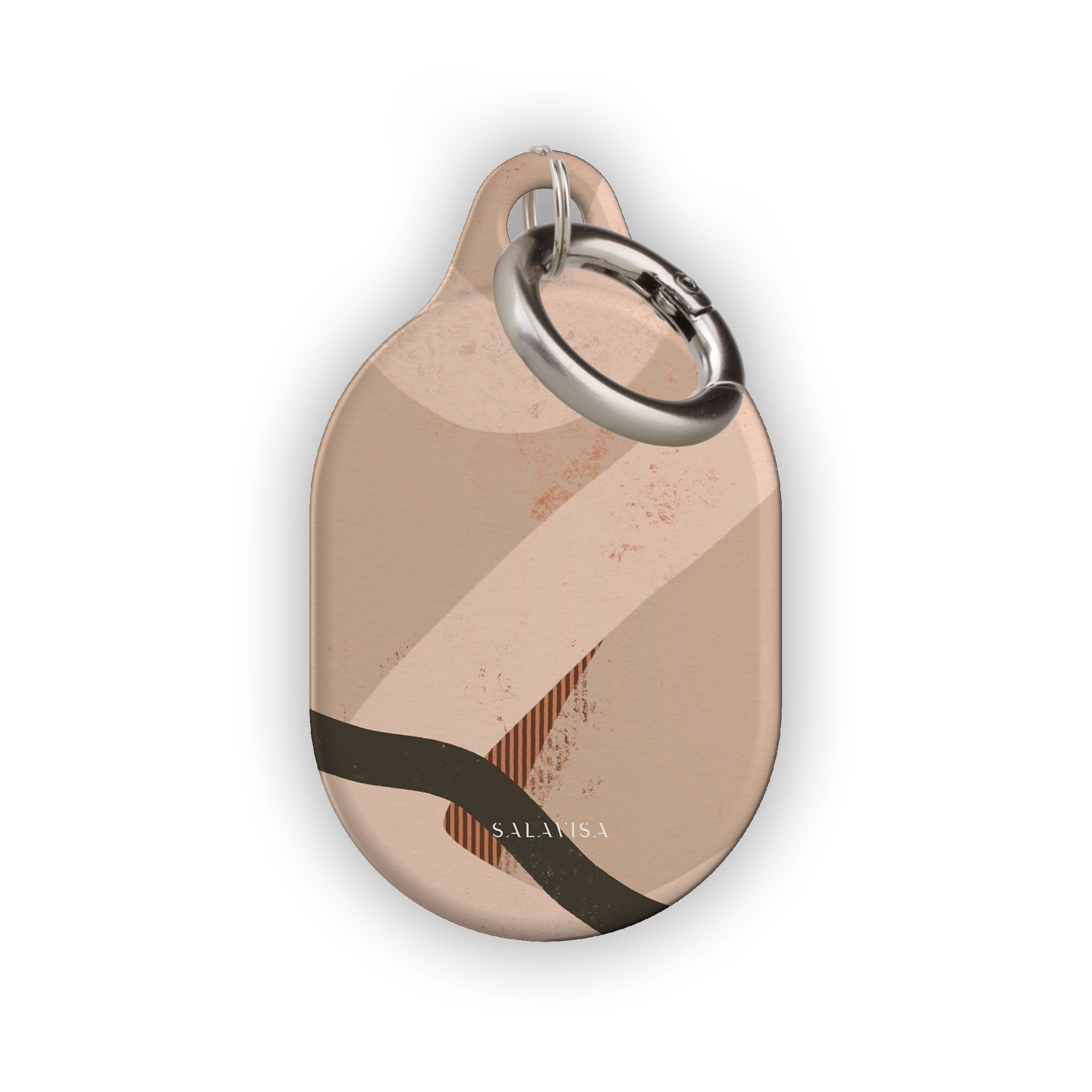 Premium Beige Organic Leather AirTag Holder - Secure & Stylish Keychain for Apple AirTag - Perfect for Keys, Wallets & Travel Accessories