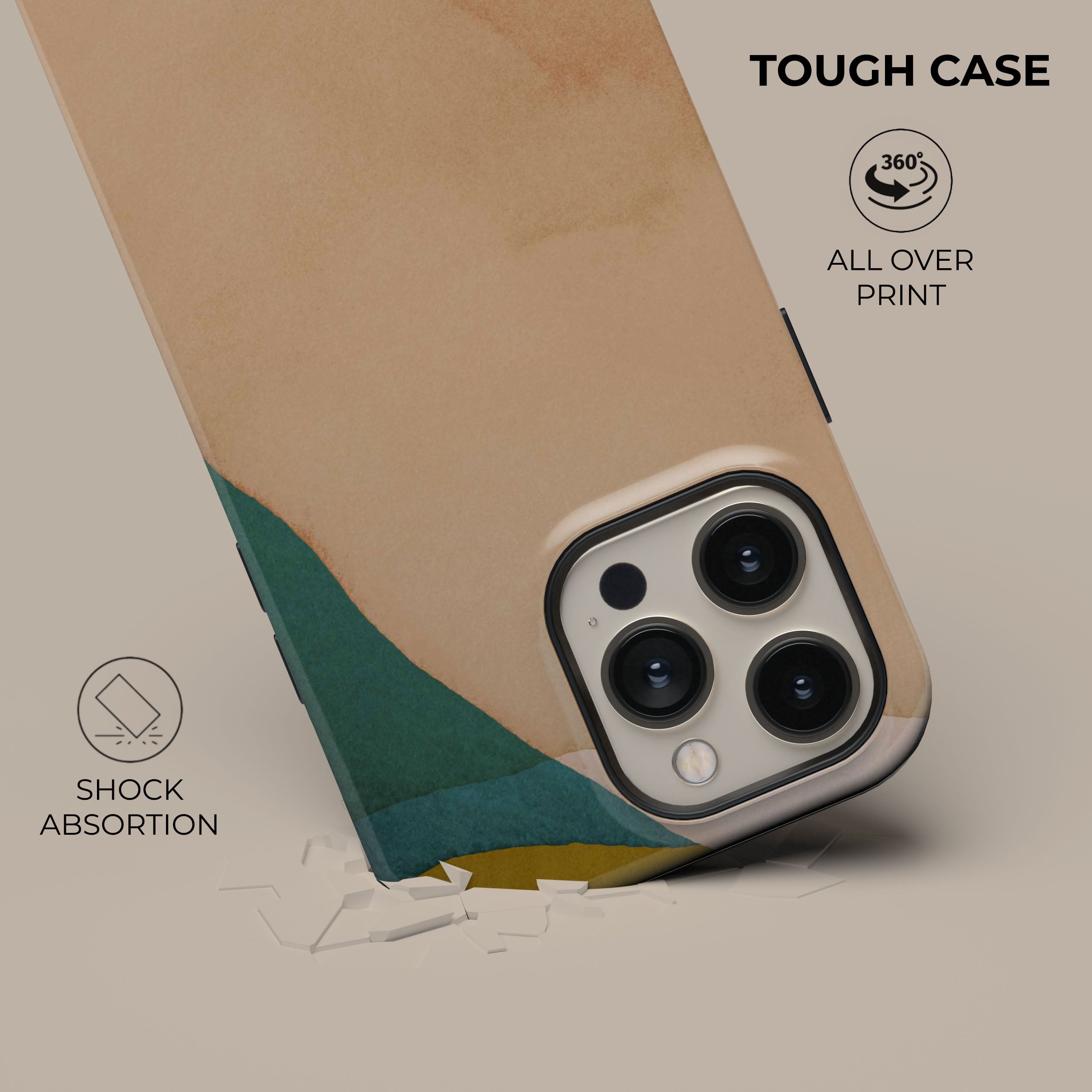 Beige Canvas Phone Case for iPhone 15 Pro Max - Durable Eco-Friendly Protective Cover with Card Slot | Perfect for Outdoor Activities, Travel & Everyday Use