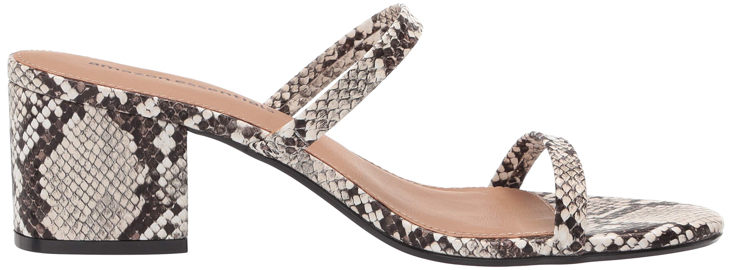 Amazon Essentials Women's Thin Two Strap Heeled Slide Sandals - Comfortable Summer Dressy Casual Shoes for Beach, Vacation & Outdoor Wear