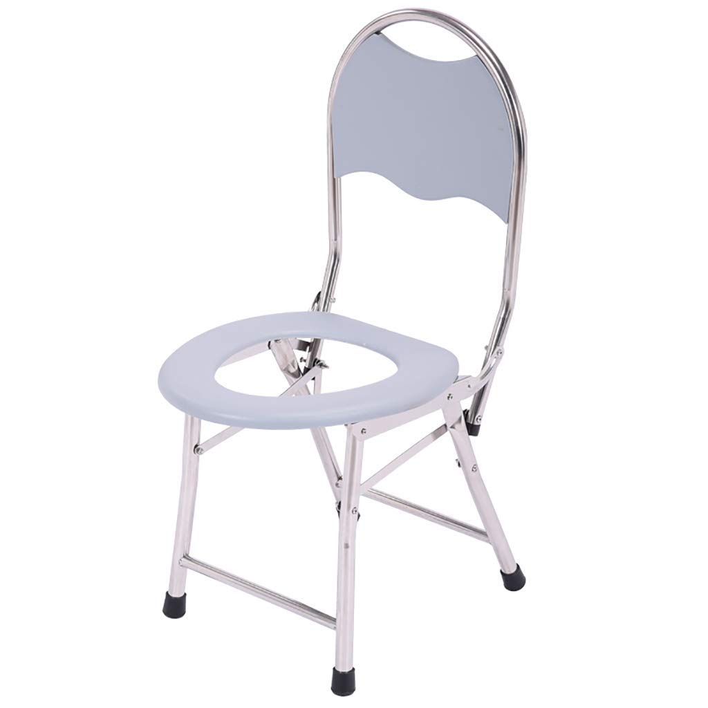 Foldable Toilet Safety Chair - Gray Mobile Commode & Shower Chair with Adjustable Rails | Elderly Bathroom Aid for Seniors & Disabled | Perfect for Home Care, Post-Surgery Recovery & Assisted Living Facilities