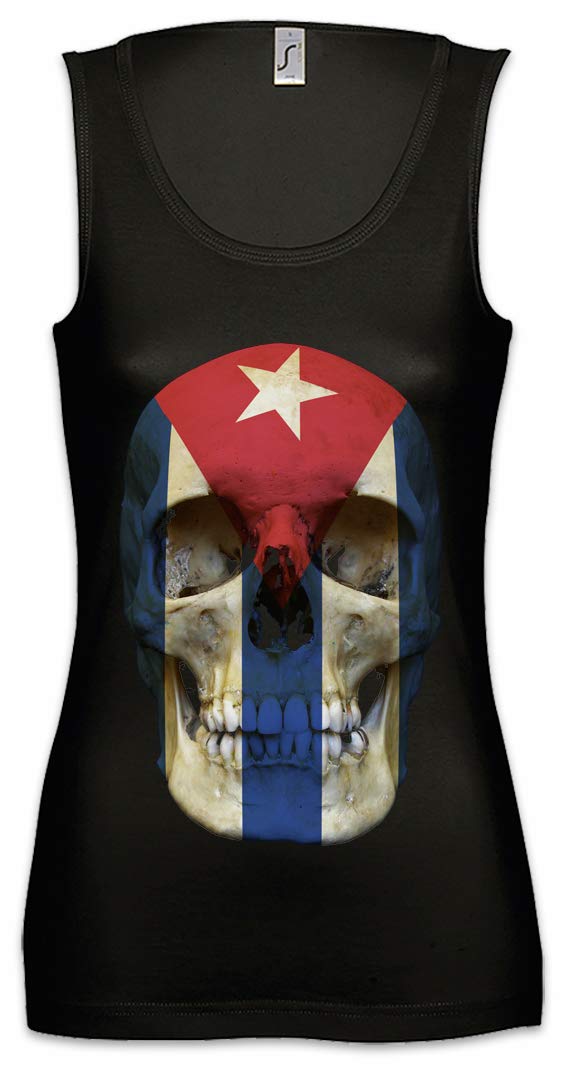 Urban Backwoods Cuba Flag Skull Women's Tank Top - Gym Fitness Training Shirt for Workouts & Streetwear Fashion