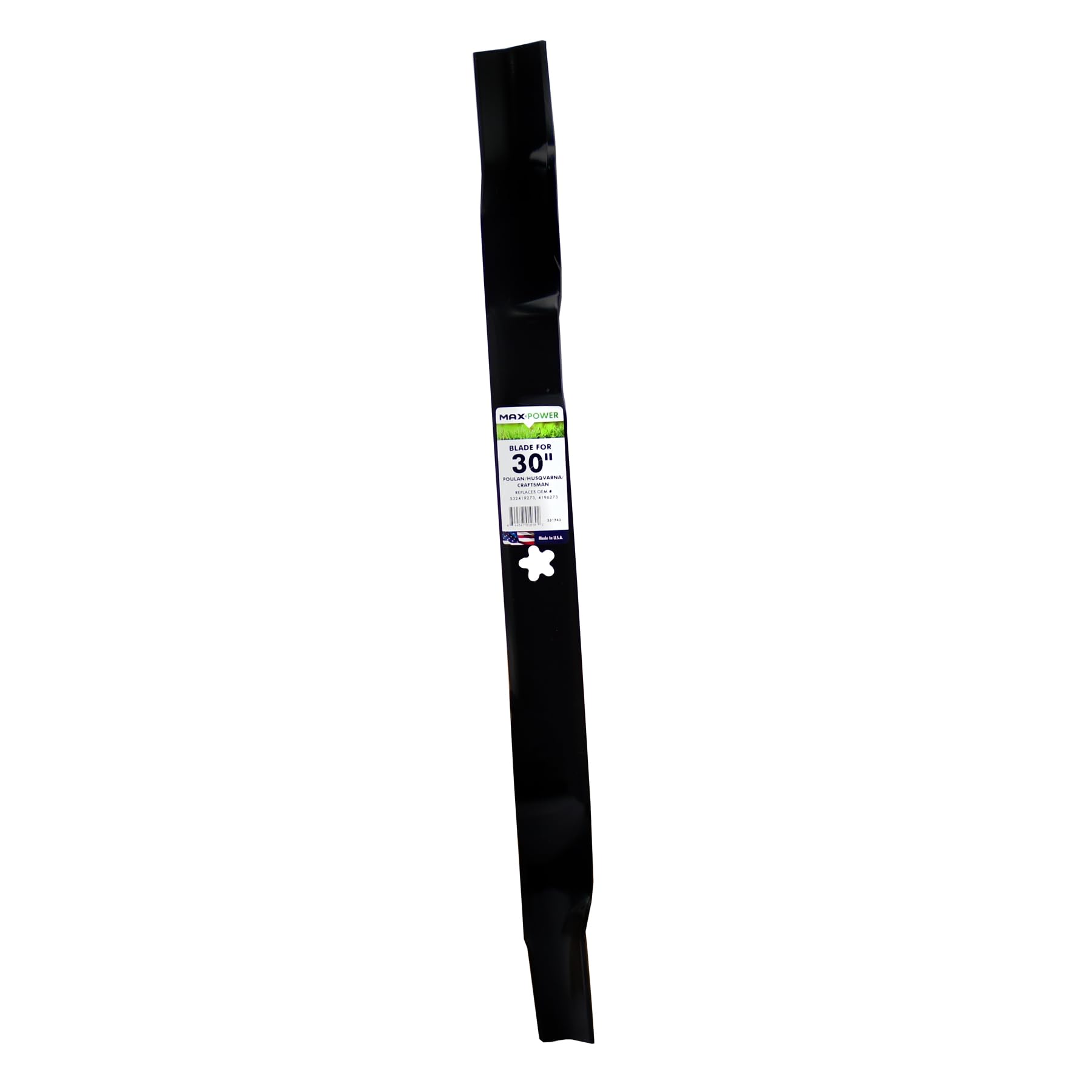 MaxPower 331743 Replacement Lawn Mower Blade - Fits 30-Inch Craftsman, Husqvarna, Poulan Mowers (Replaces OEM #532419273) - Perfect for Grass Cutting, Yard Maintenance & Landscaping