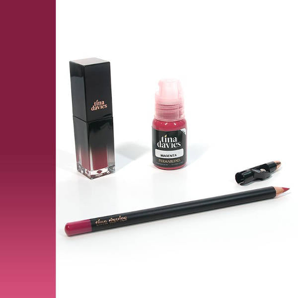 Perma Blend Tina Davies Lip Magenta Trio Set - Professional Lip Blush Pigments for Permanent Makeup, Ombre & Full Lip Tattoo - Ideal for Beauty Salons & Tattoo Artists