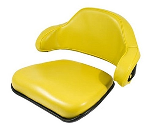 A&I Products 2-Piece Low Back Cushion Set with Steel Frame in Yellow - Replacement for John Deere Seats - Perfect for Tractors, Lawn Mowers & Outdoor Equipment